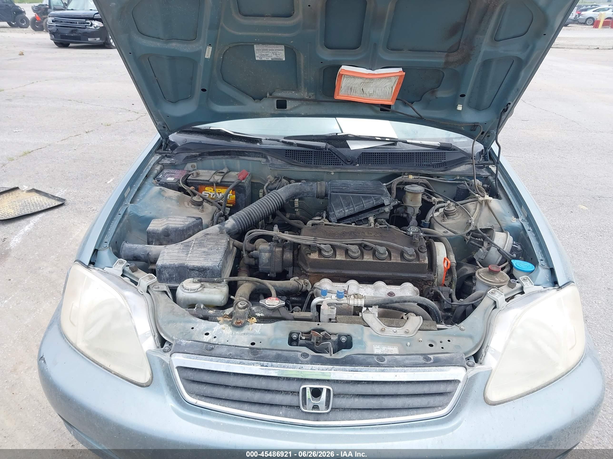 2000 Honda Civic Lx Blue vin: 2HGEJ6674YH589914