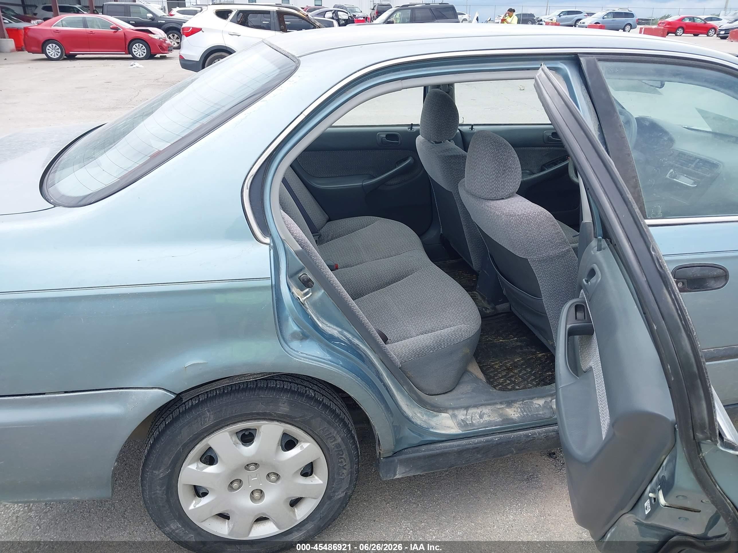 2000 Honda Civic Lx Blue vin: 2HGEJ6674YH589914