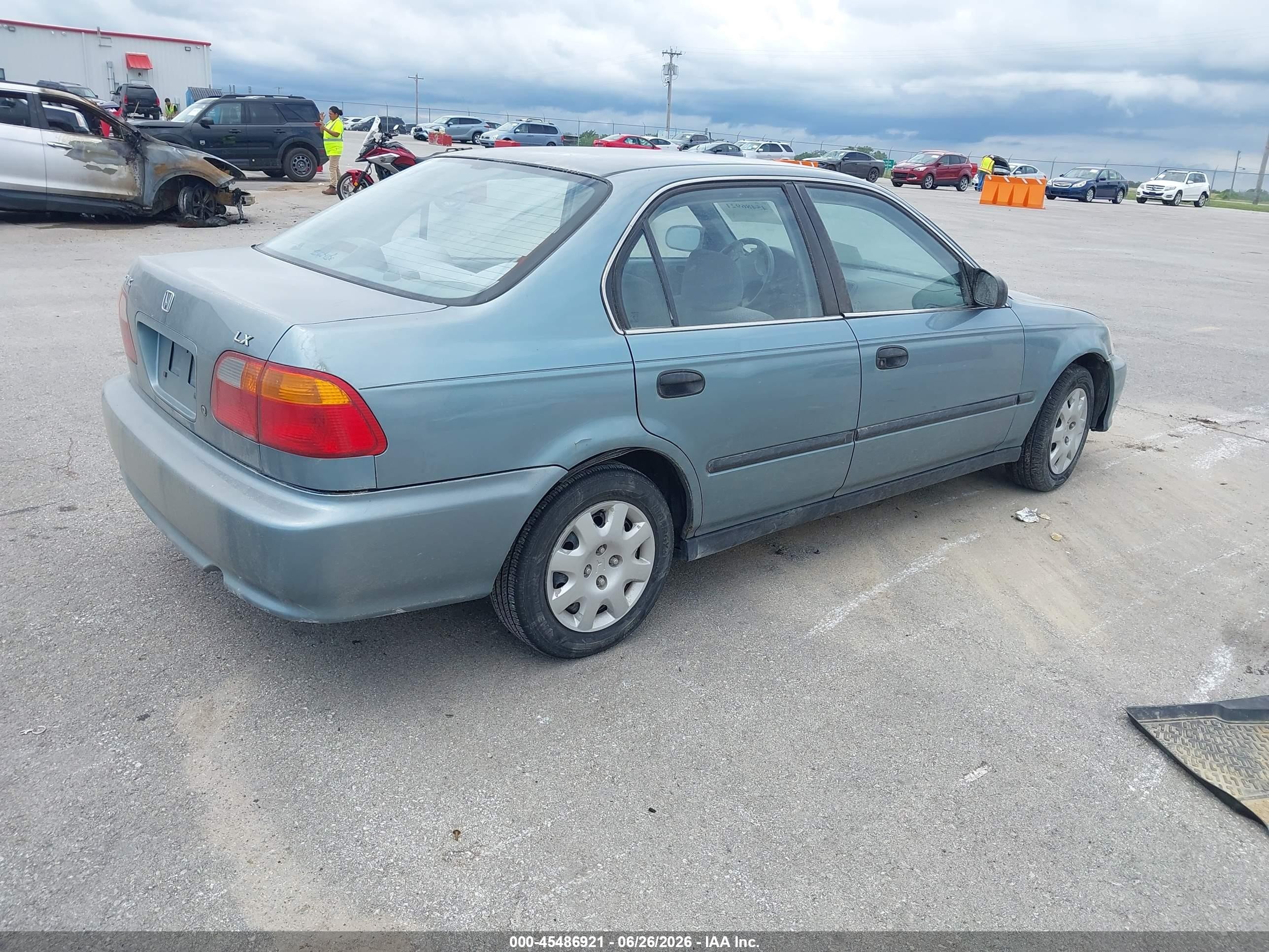 2000 Honda Civic Lx Blue vin: 2HGEJ6674YH589914