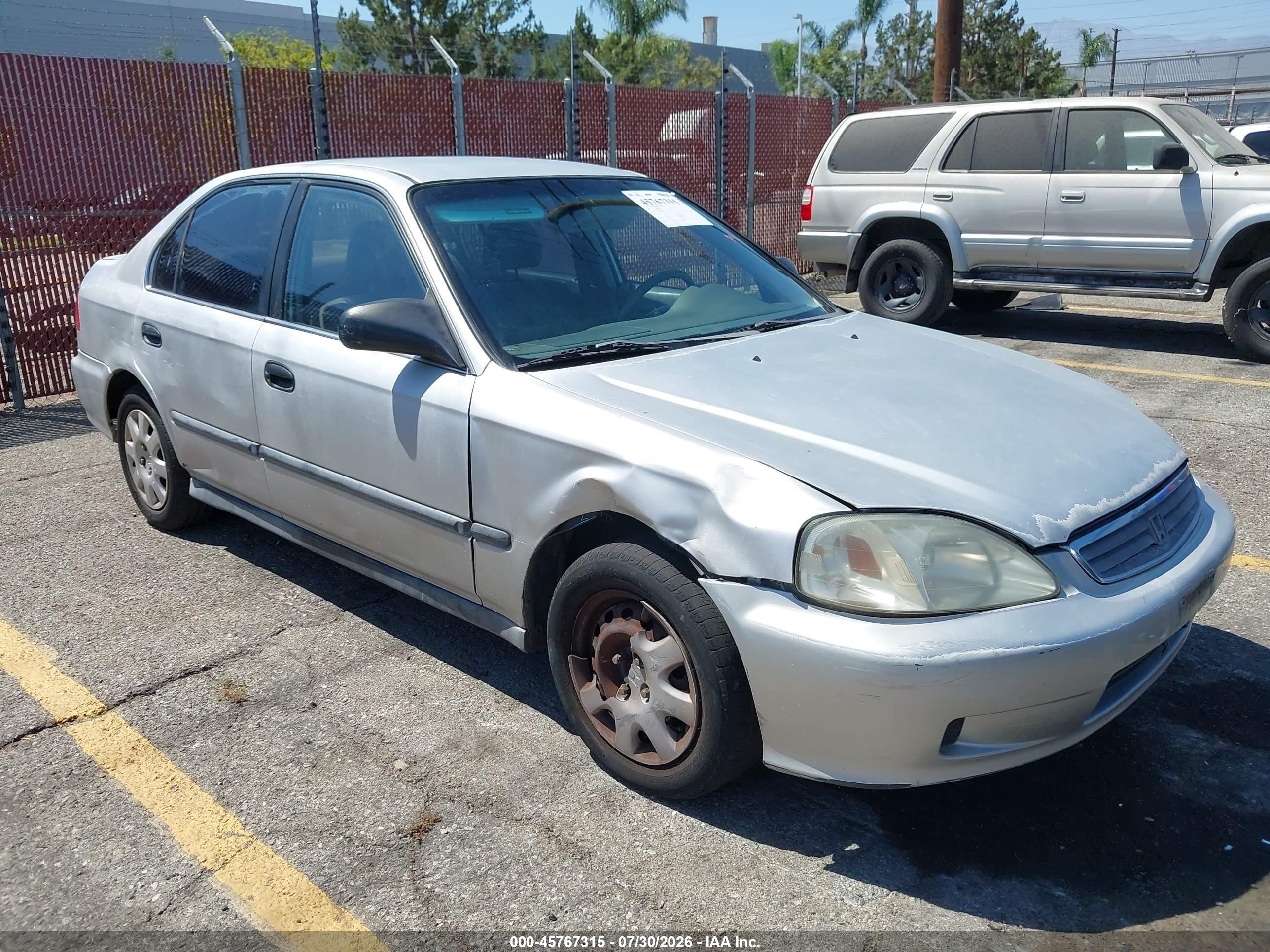 1999 Honda Civic Lx Gray vin: 2HGEJ6675XH575776