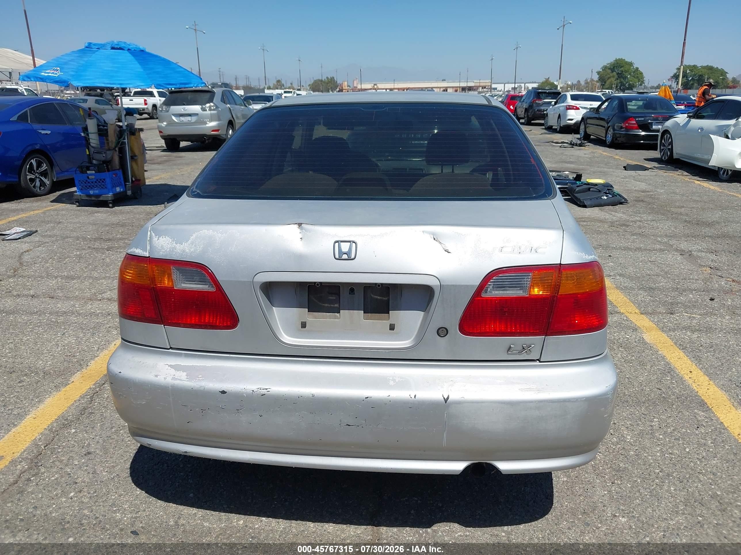 1999 Honda Civic Lx Gray vin: 2HGEJ6675XH575776