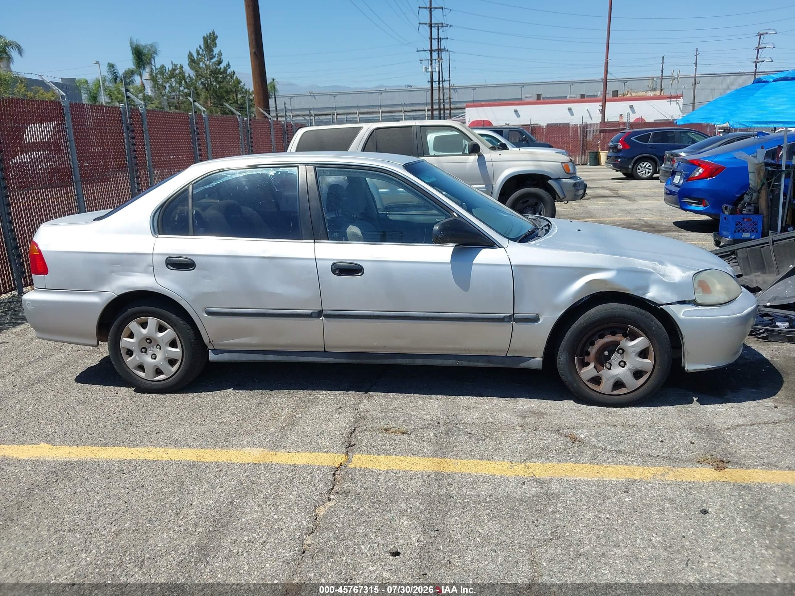 1999 Honda Civic Lx Gray vin: 2HGEJ6675XH575776