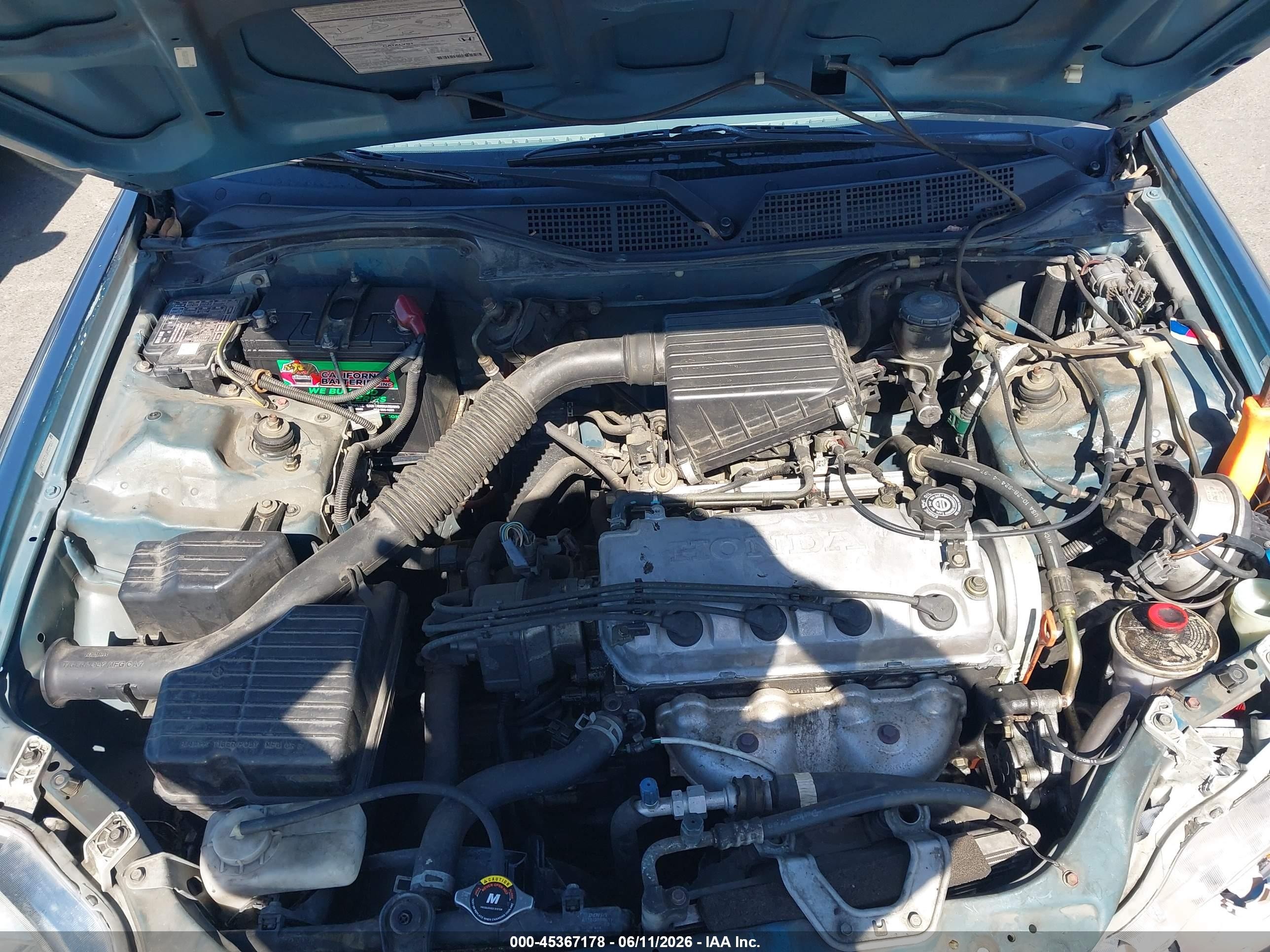1997 Honda Civic Lx Blue vin: 2HGEJ6676VH577467