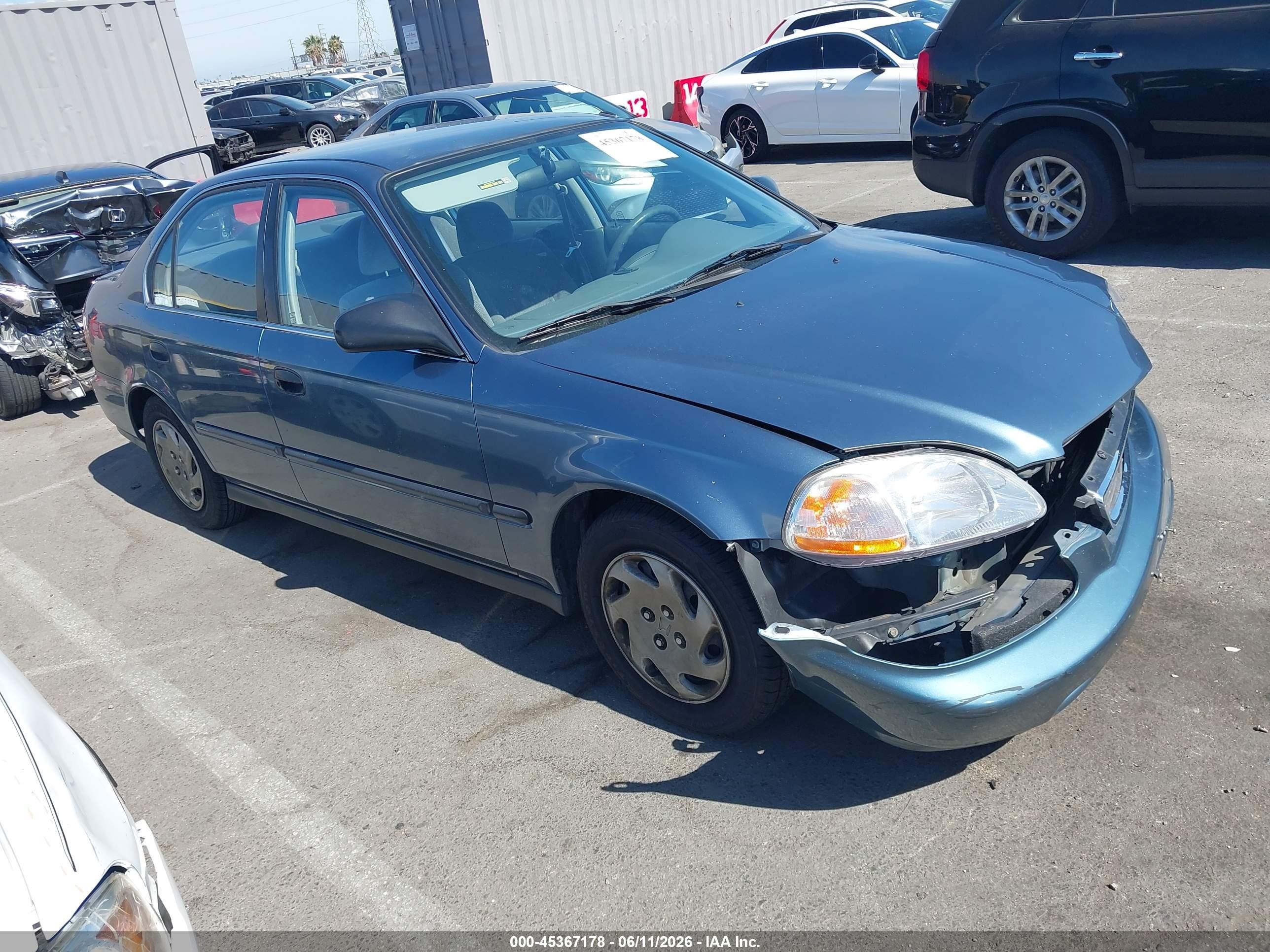 1997 Honda Civic Lx Blue vin: 2HGEJ6676VH577467