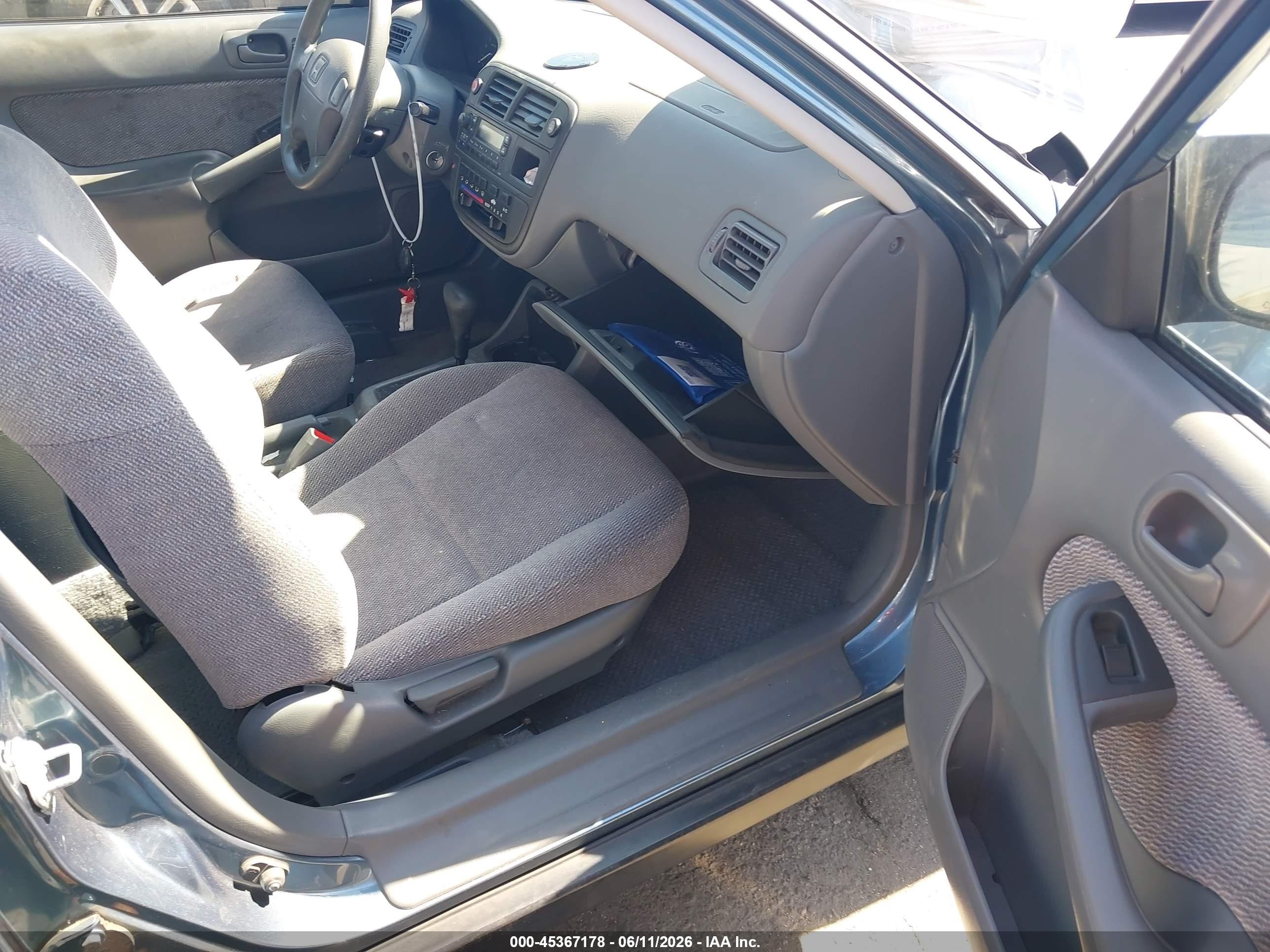 1997 Honda Civic Lx Blue vin: 2HGEJ6676VH577467