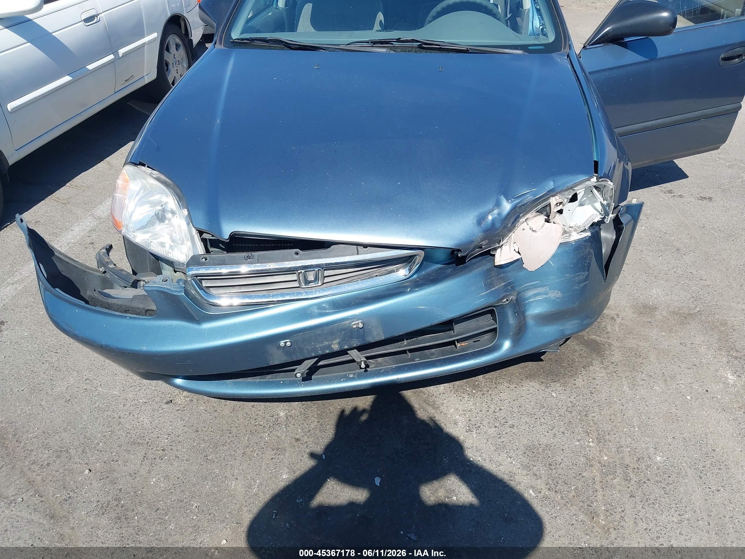 1997 Honda Civic Lx Blue vin: 2HGEJ6676VH577467