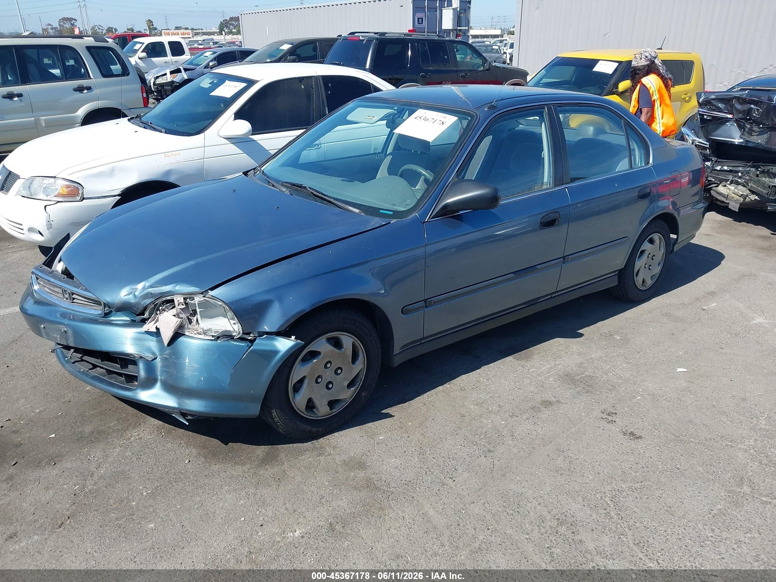 1997 Honda Civic Lx Blue vin: 2HGEJ6676VH577467