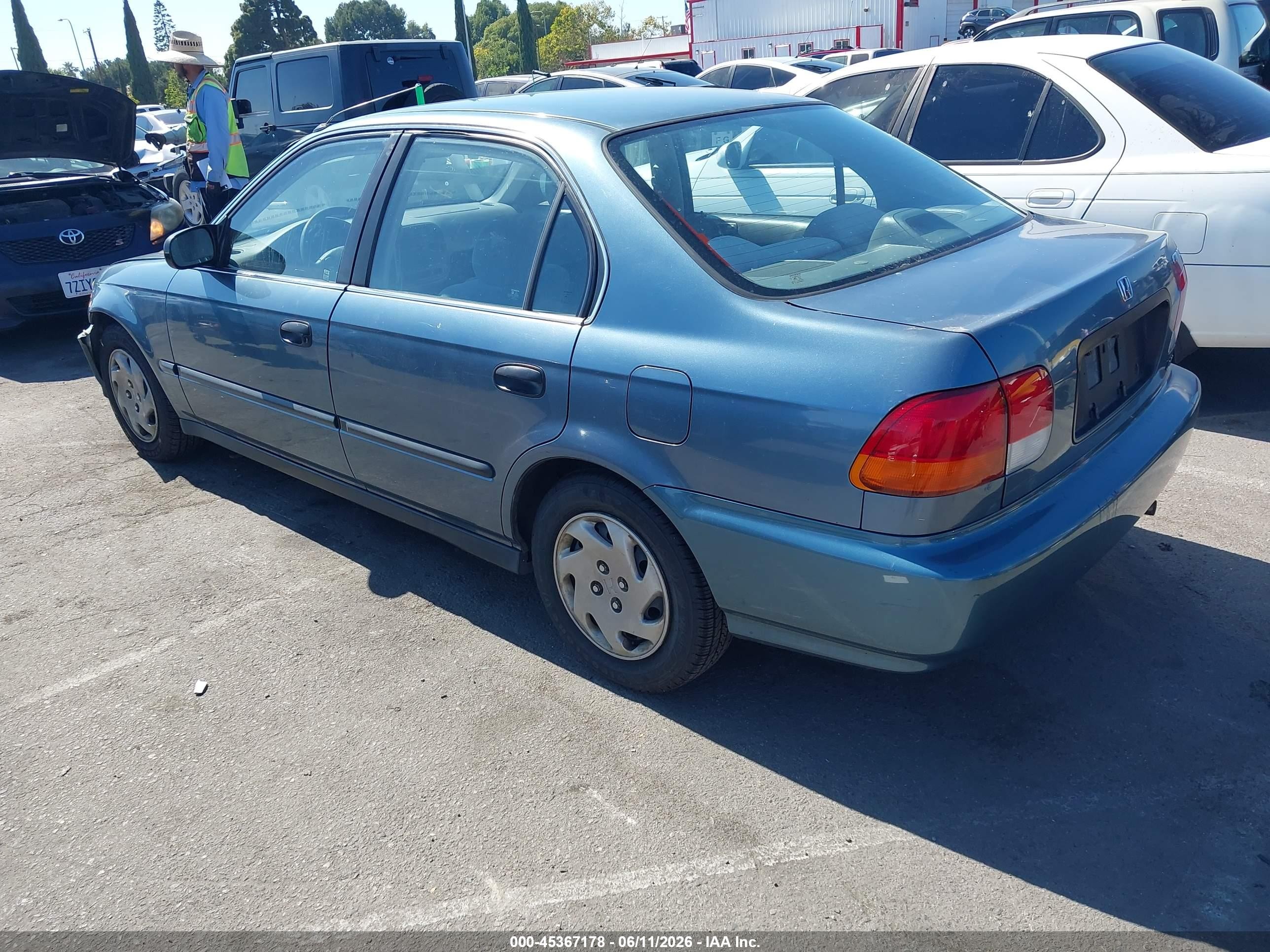 1997 Honda Civic Lx Blue vin: 2HGEJ6676VH577467