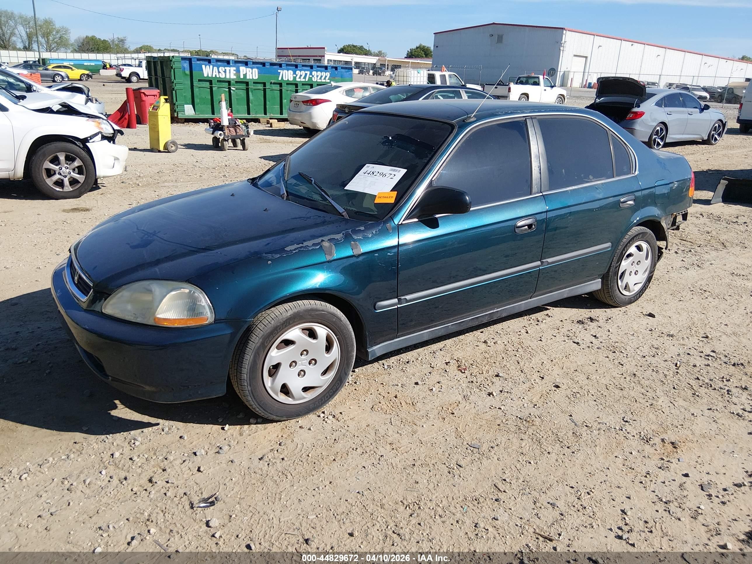 1997 Honda Civic Lx Зеленый vin: 2HGEJ6676VH581146
