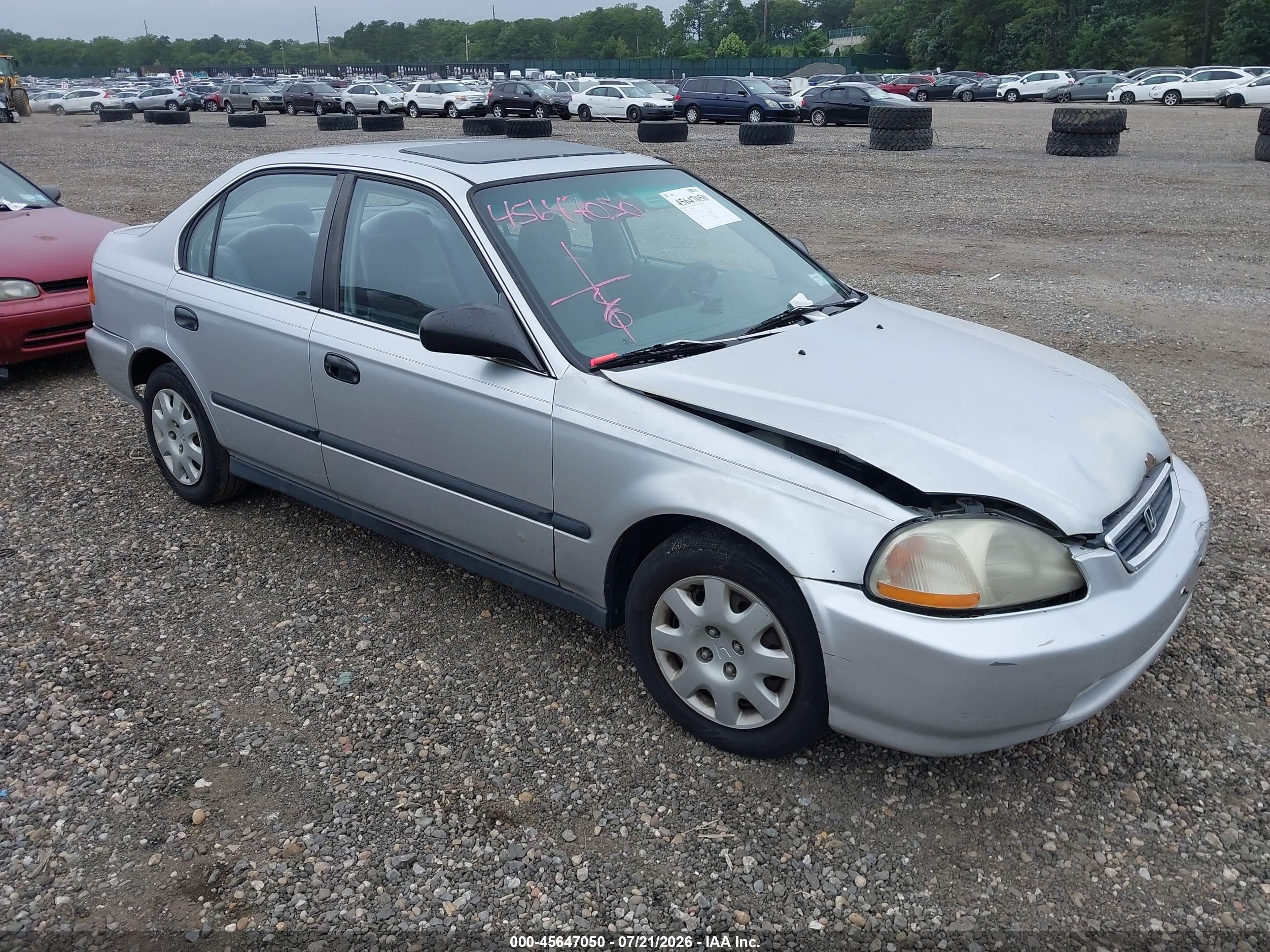 1998 Honda Civic Lx Серый vin: 2HGEJ6676WH548908