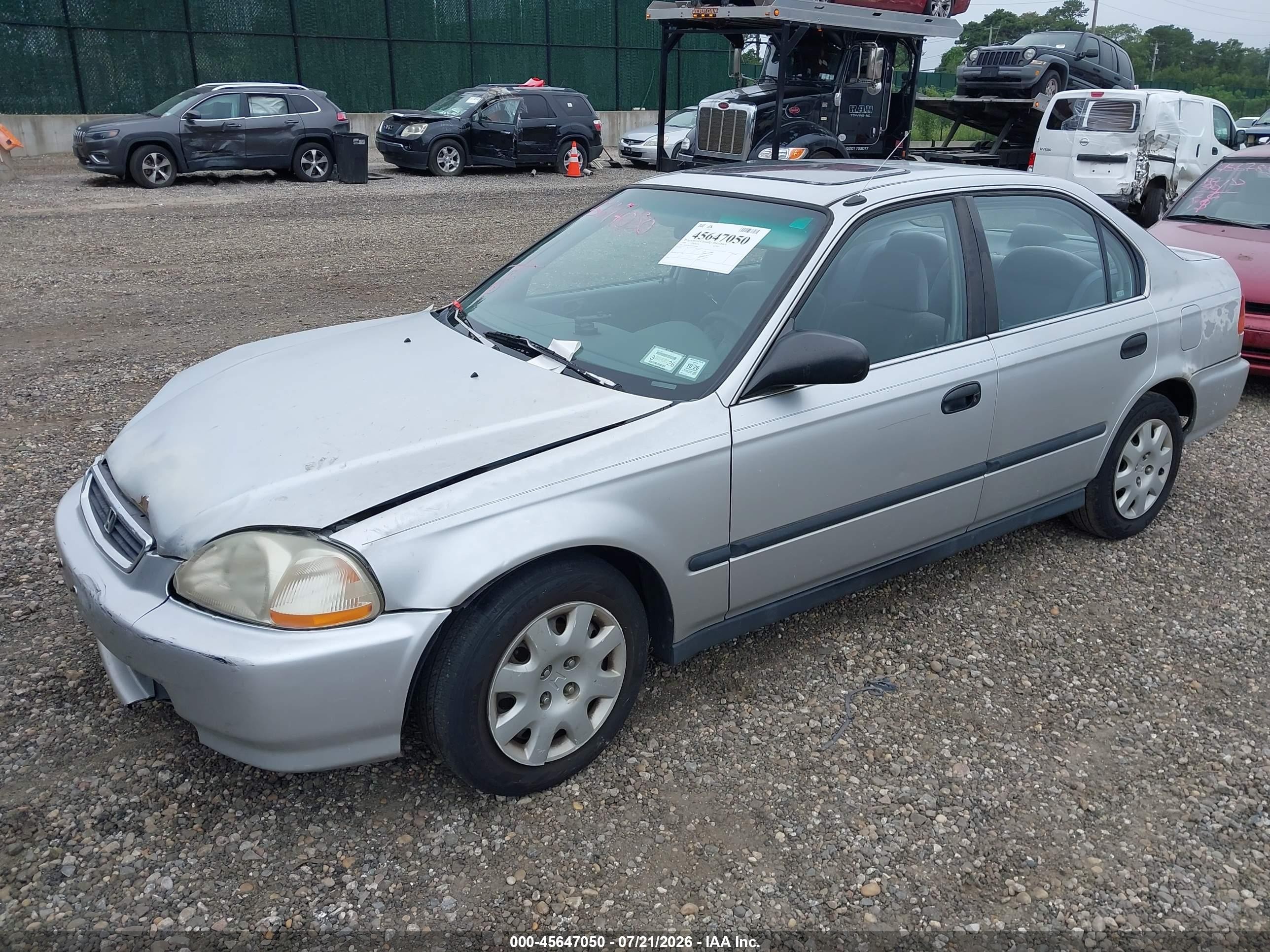 1998 Honda Civic Lx Серый vin: 2HGEJ6676WH548908