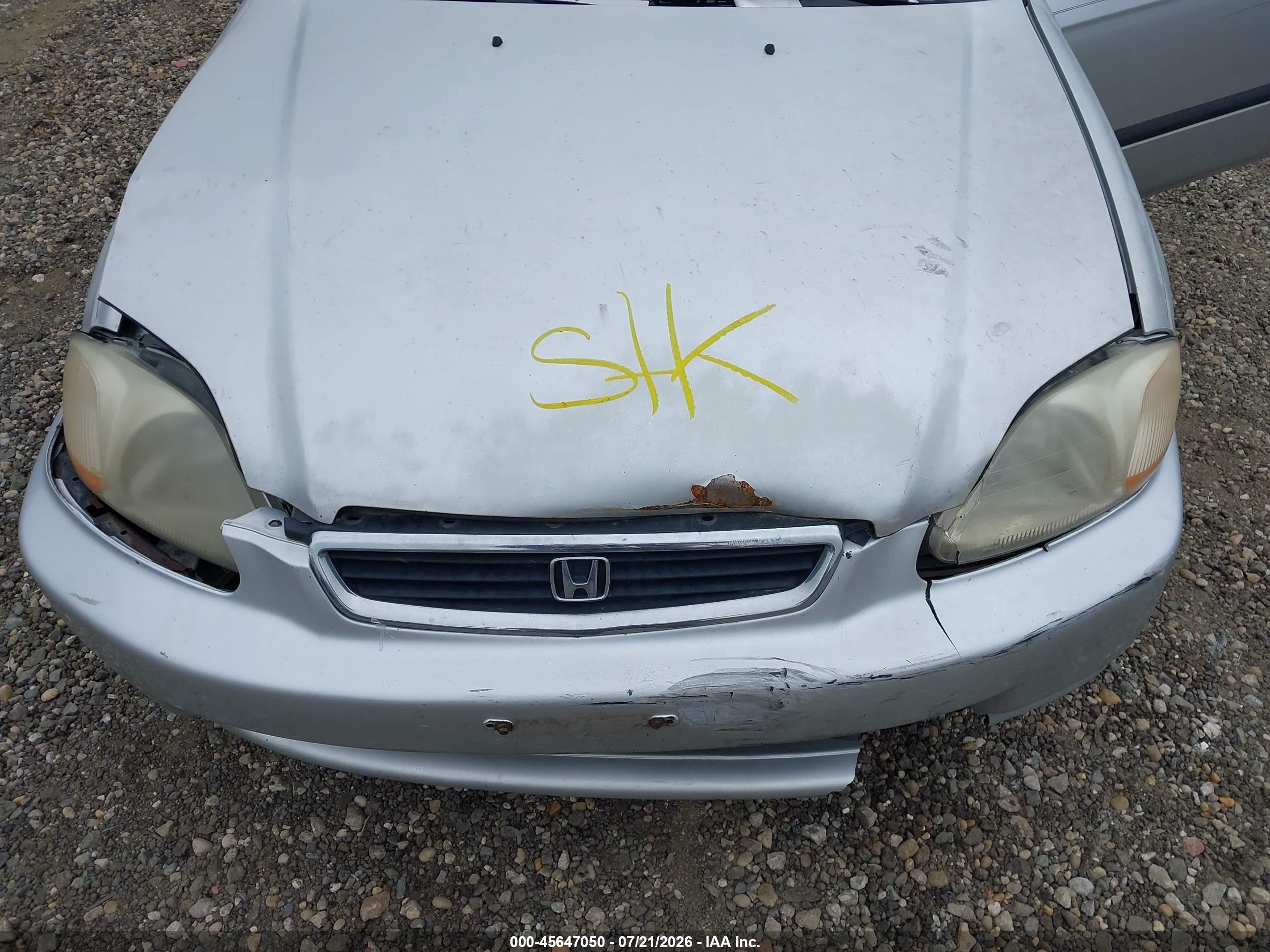 1998 Honda Civic Lx Серый vin: 2HGEJ6676WH548908