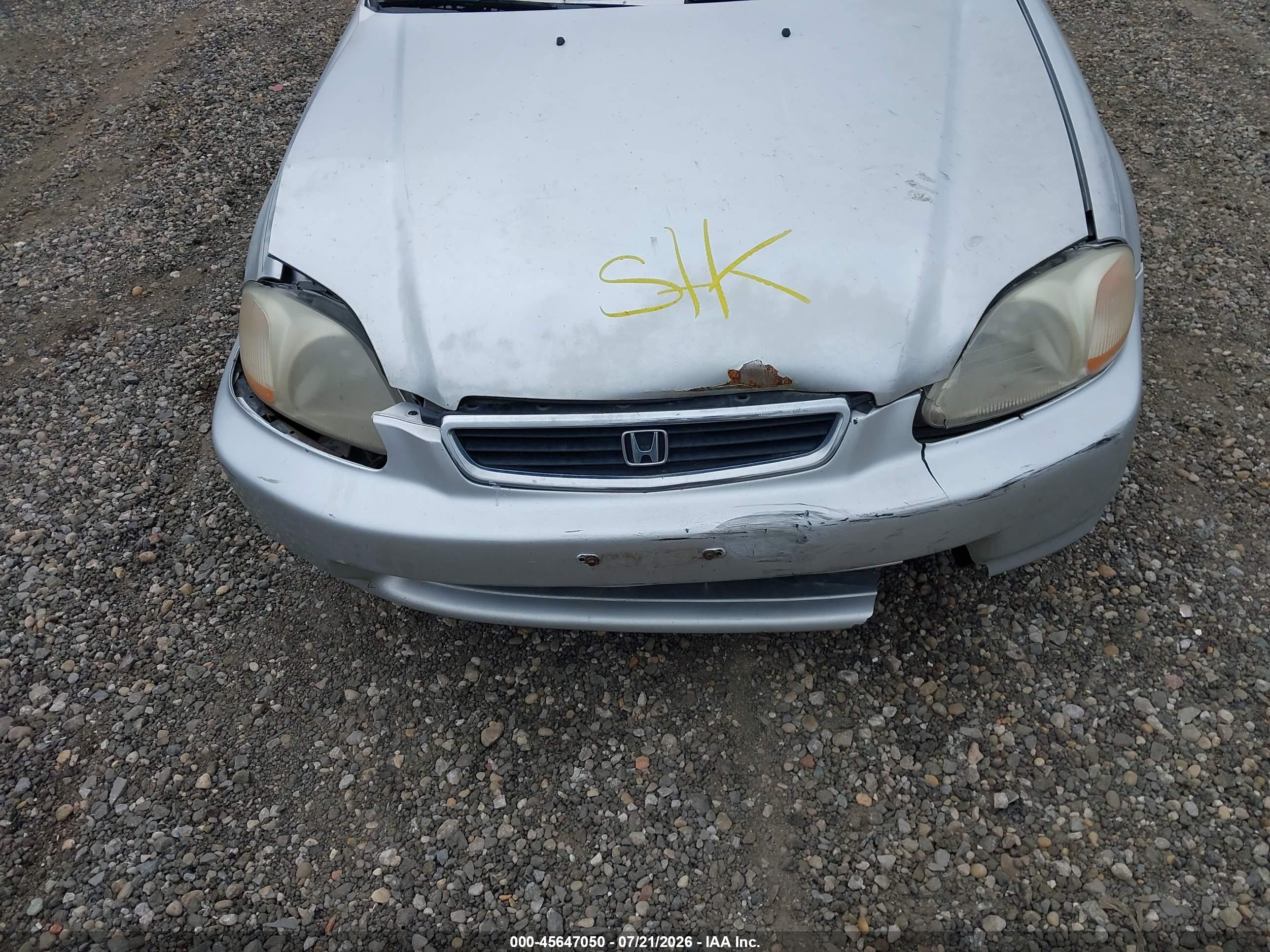 1998 Honda Civic Lx Серый vin: 2HGEJ6676WH548908
