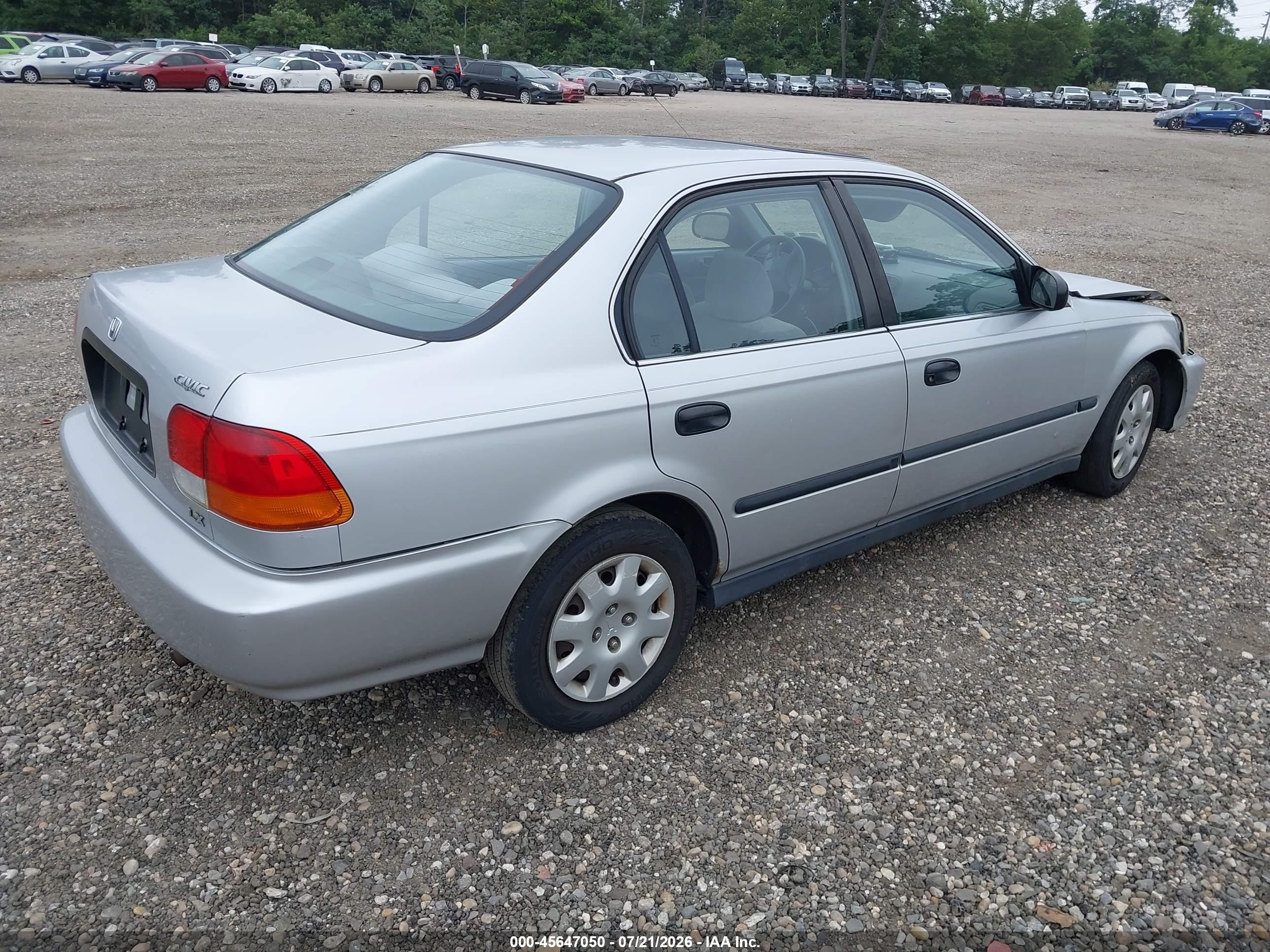 1998 Honda Civic Lx Серый vin: 2HGEJ6676WH548908