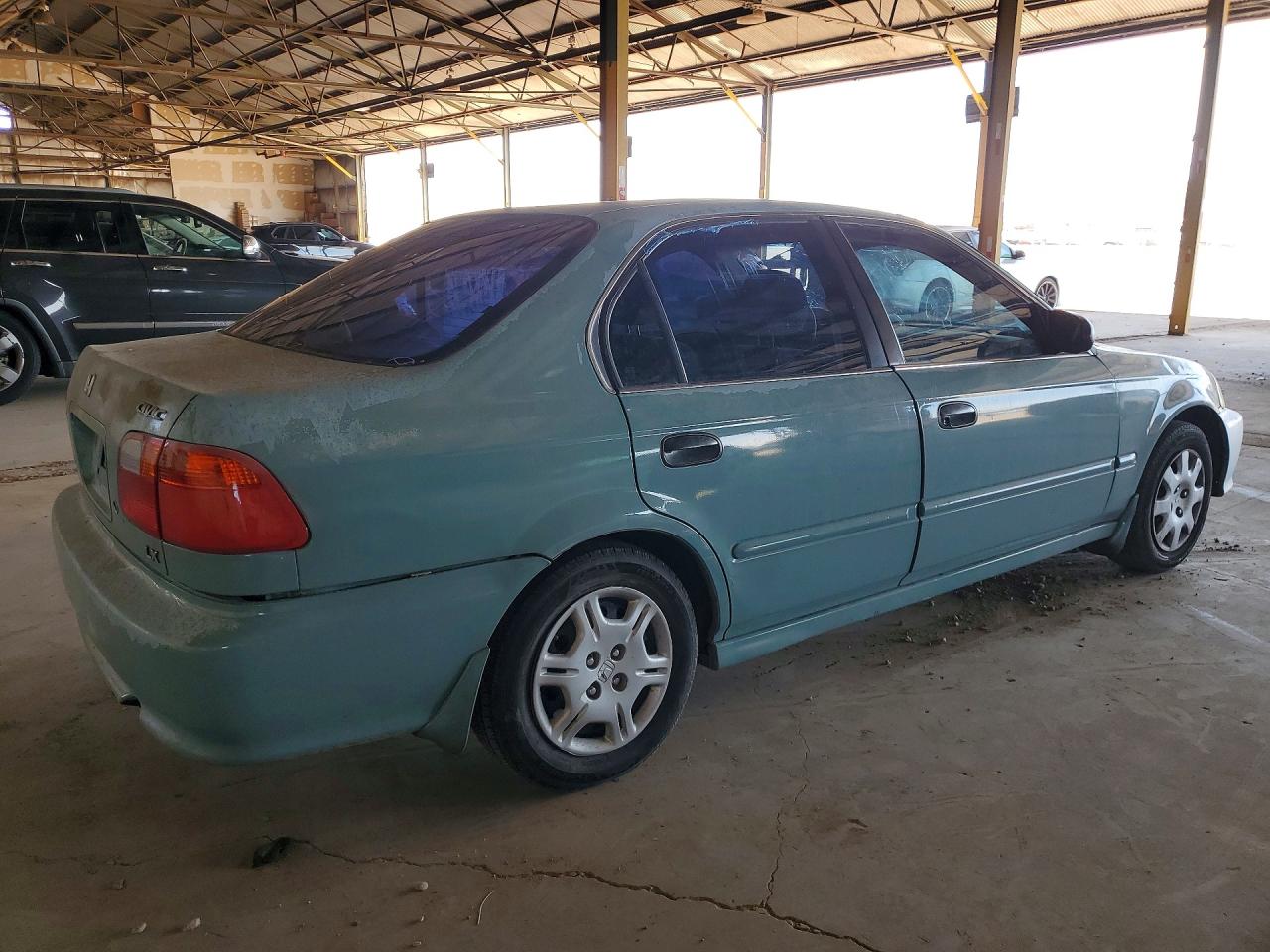 1999 Honda Civic Lx Turquoise vin: 2HGEJ6676XH546447