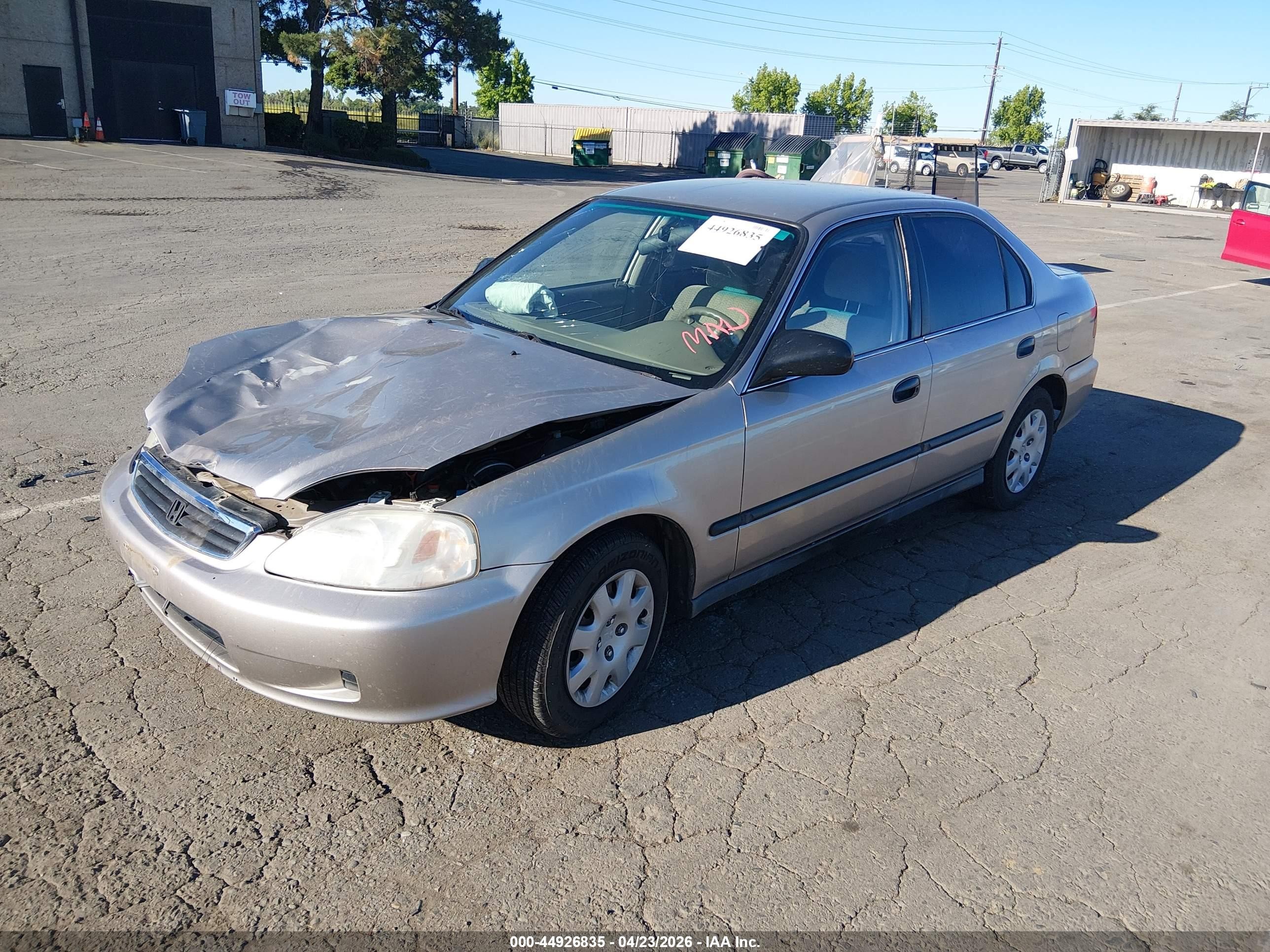 2000 Honda Civic Lx Tan vin: 2HGEJ6676YH536714