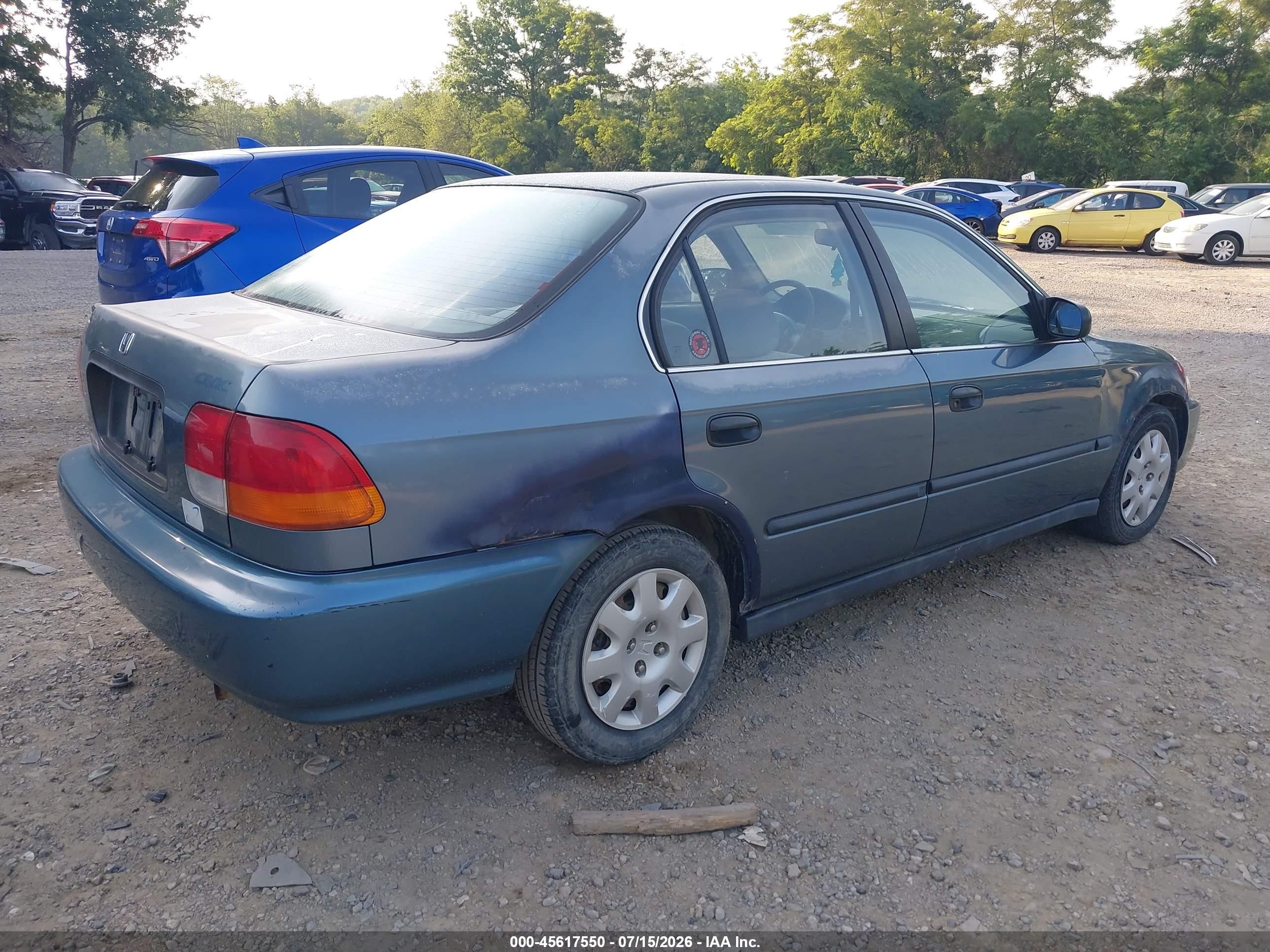 1998 Honda Civic Lx Синий vin: 2HGEJ6677WH626872