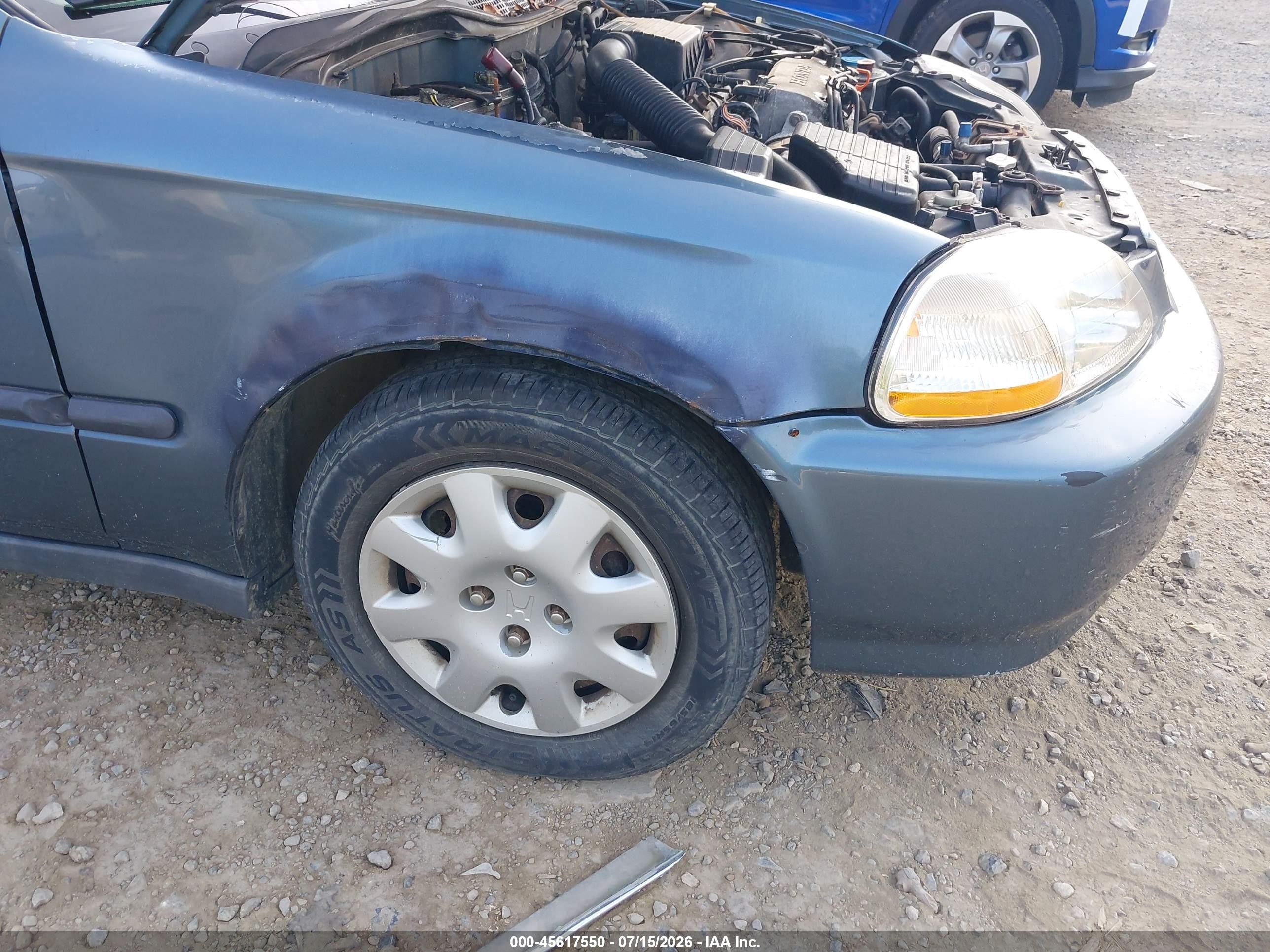 1998 Honda Civic Lx Синий vin: 2HGEJ6677WH626872