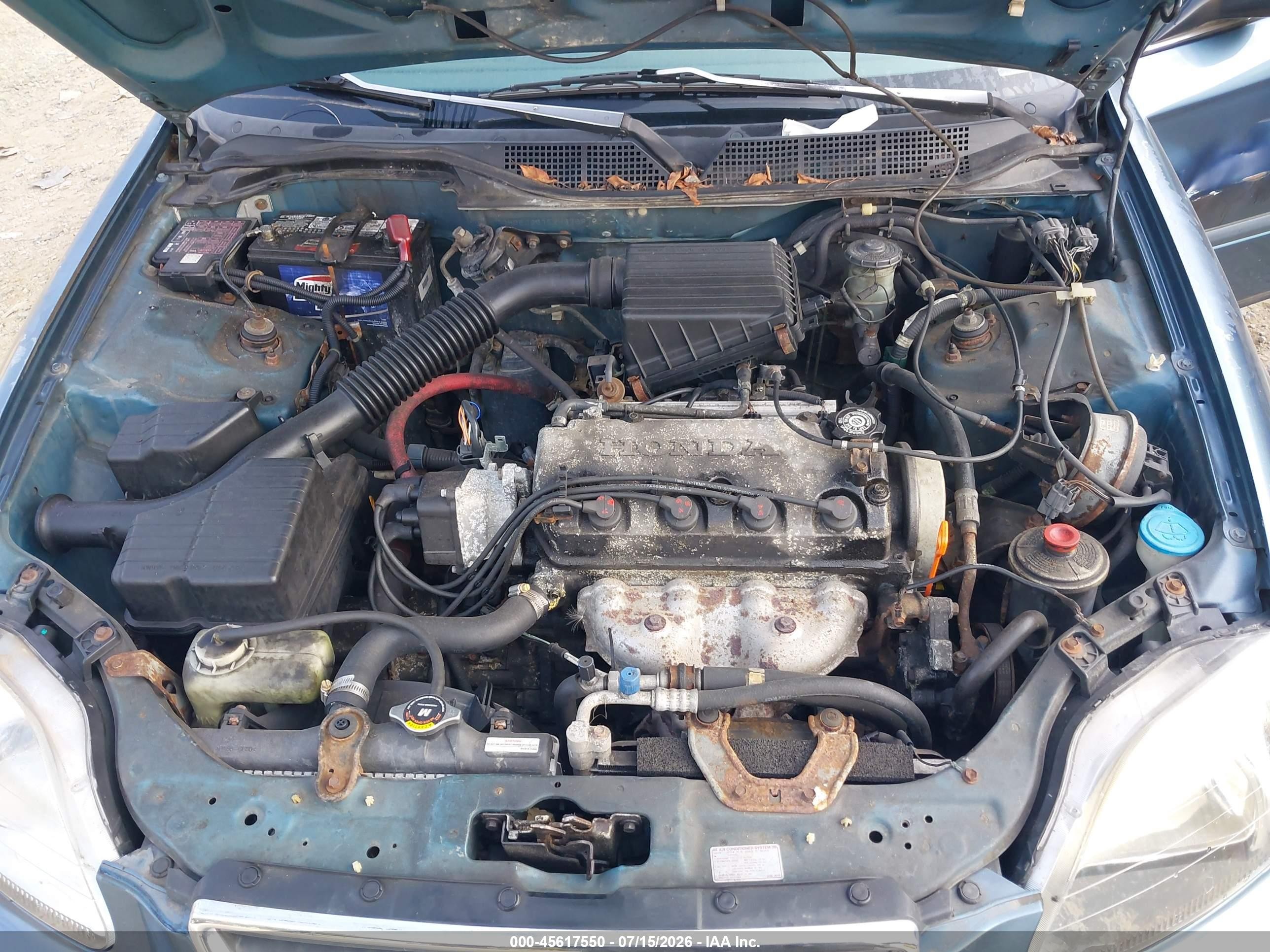 1998 Honda Civic Lx Синий vin: 2HGEJ6677WH626872