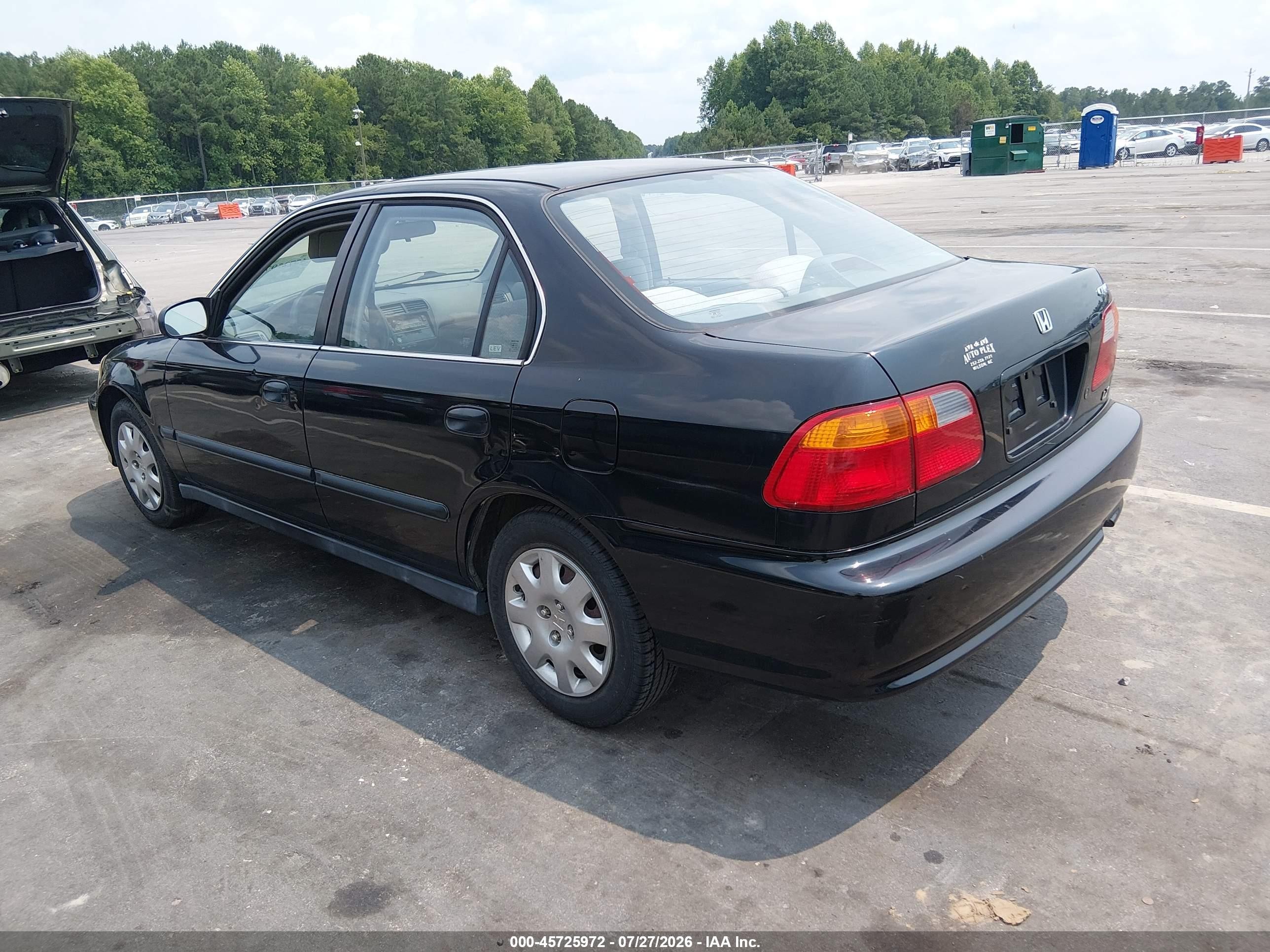 1999 Honda Civic Lx Black vin: 2HGEJ6677XH524117