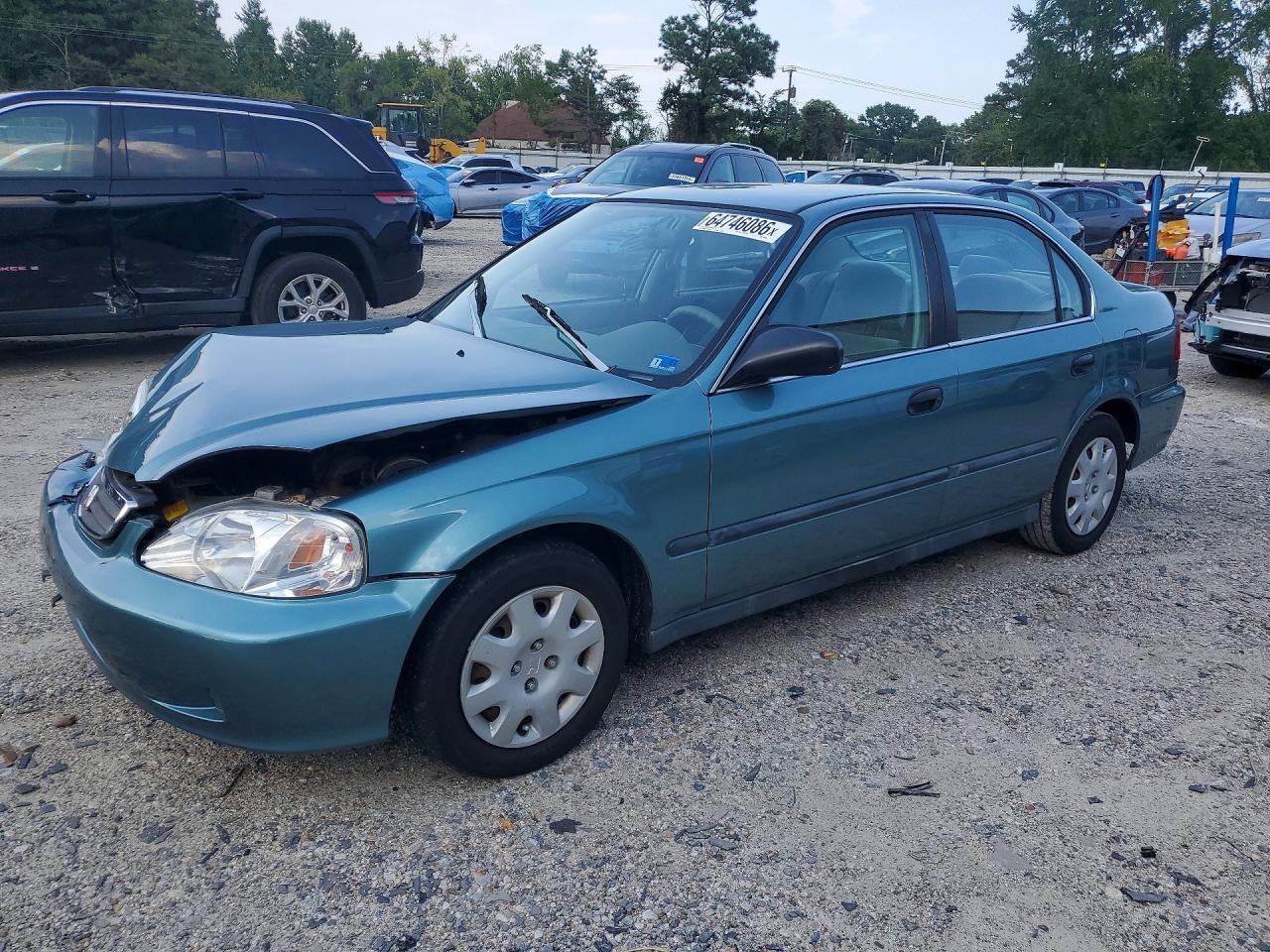 1999 Honda Civic Lx Зеленый vin: 2HGEJ6678XH592958