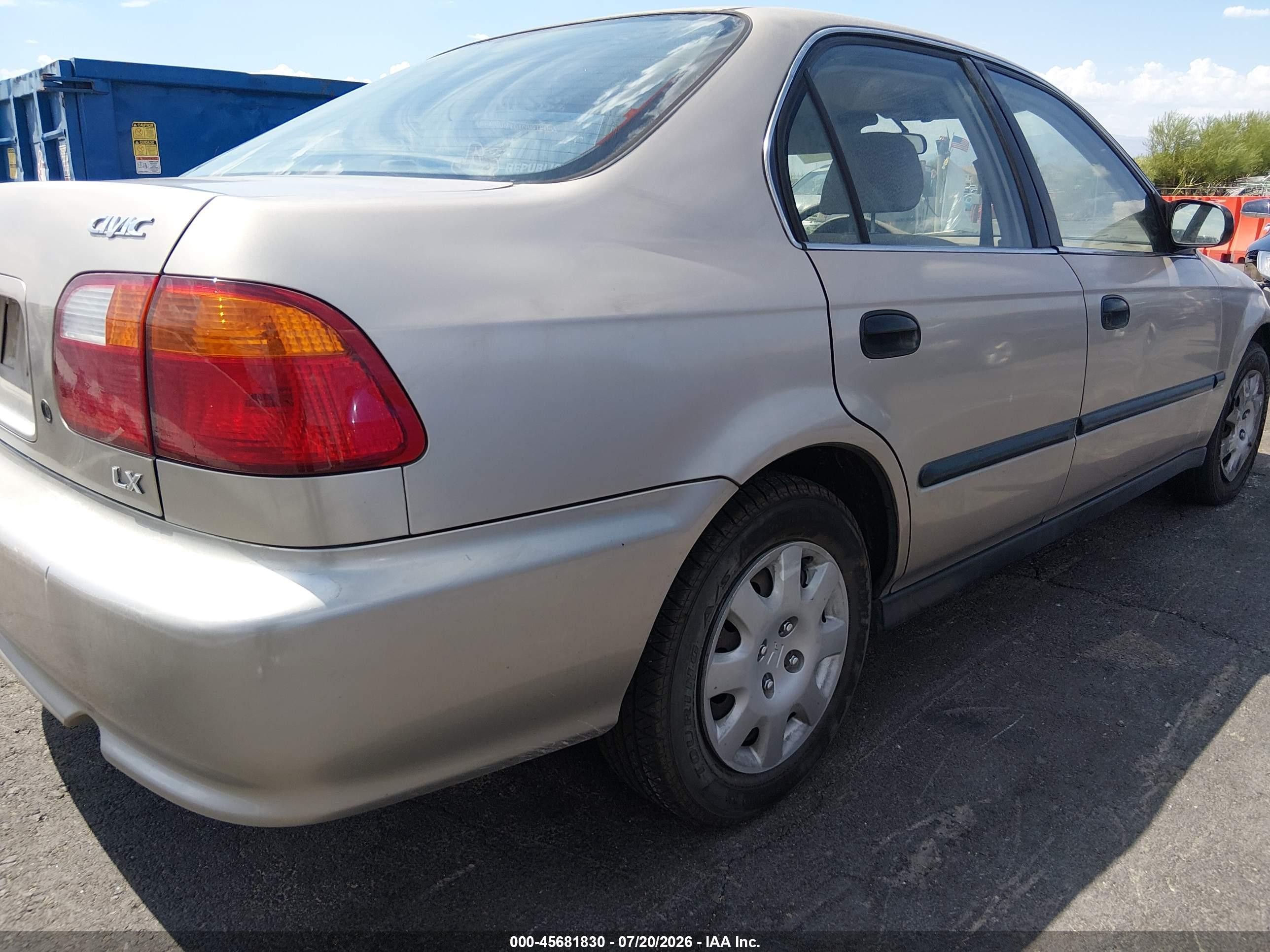 2000 Honda Civic Lx Beige vin: 2HGEJ6678YH506761