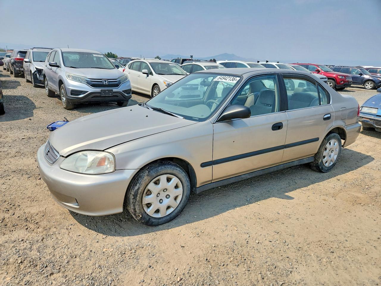 2000 Honda Civic Lx Beige vin: 2HGEJ6678YH582965