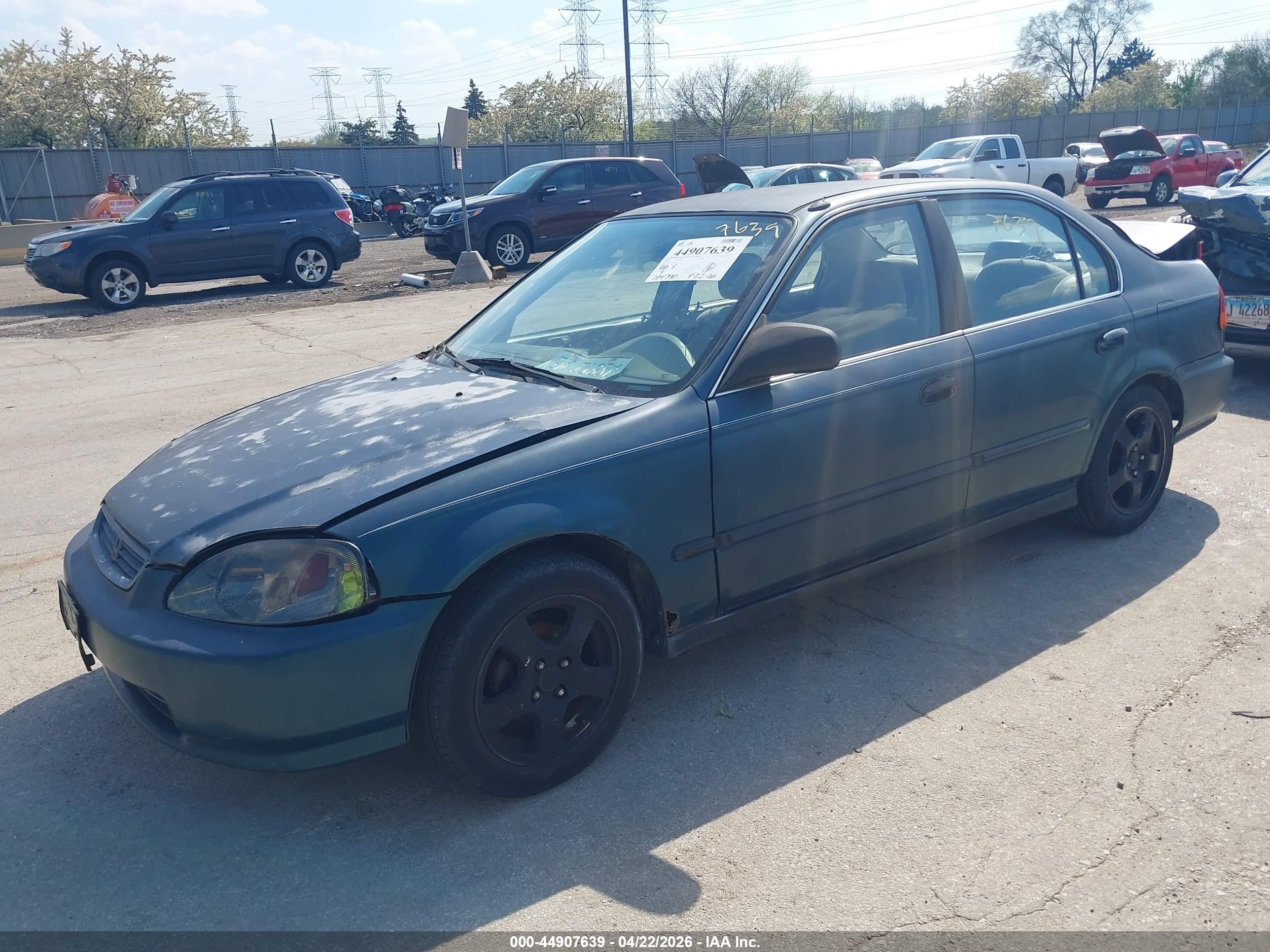 1998 Honda Civic Lx Green vin: 2HGEJ6679WH517703