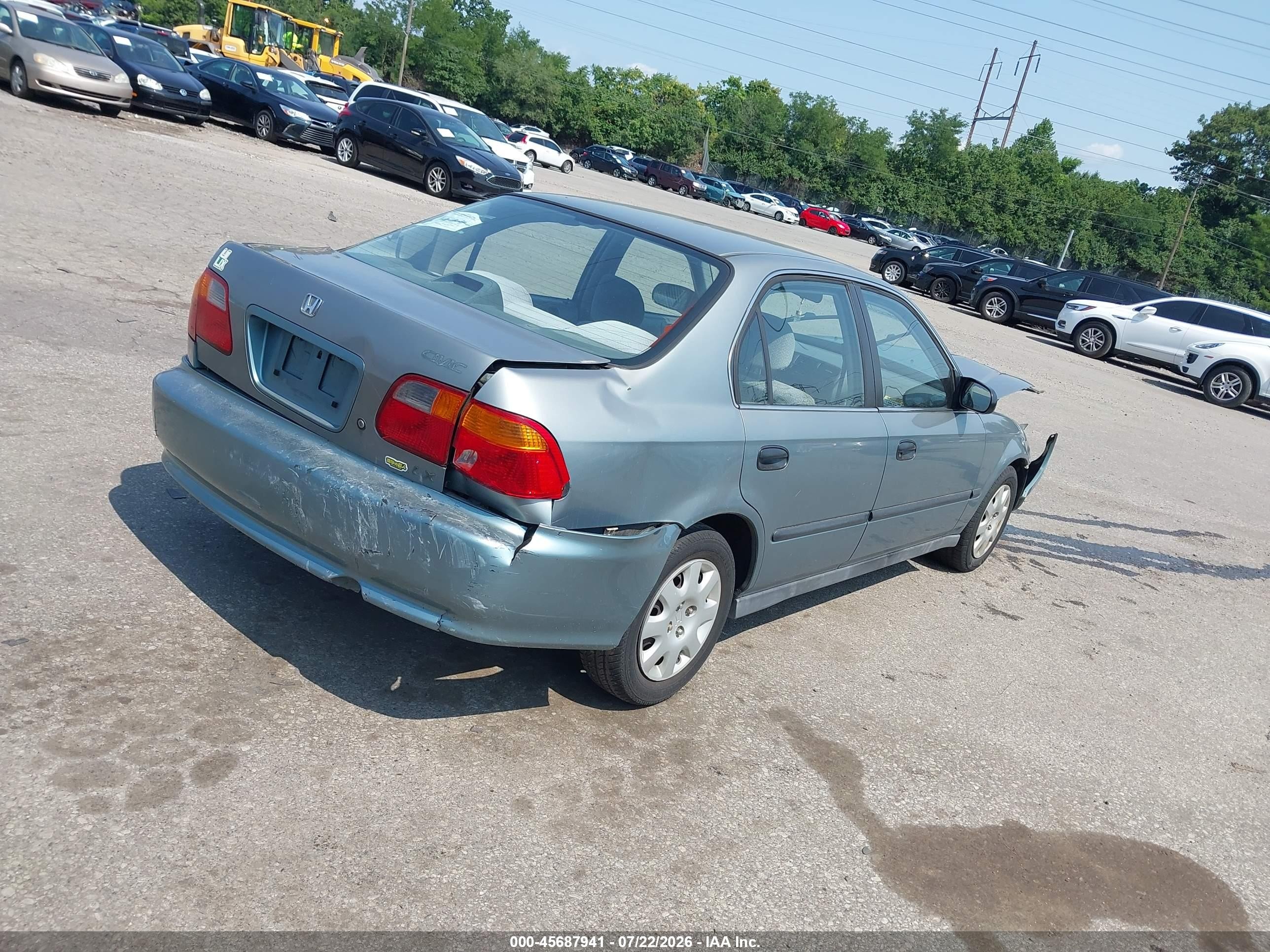 1999 Honda Civic Lx Teal vin: 2HGEJ6679XH575506