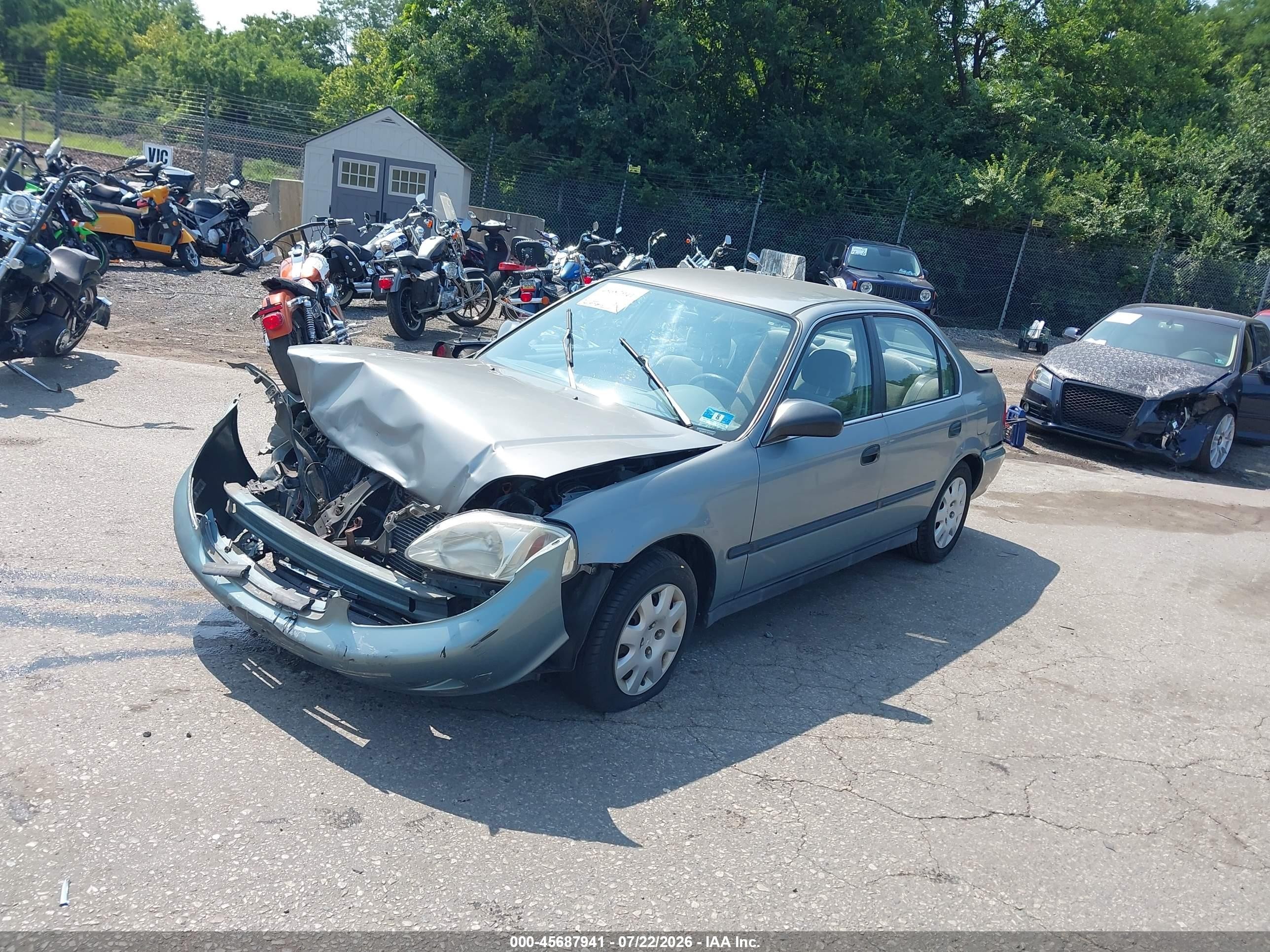 1999 Honda Civic Lx Teal vin: 2HGEJ6679XH575506