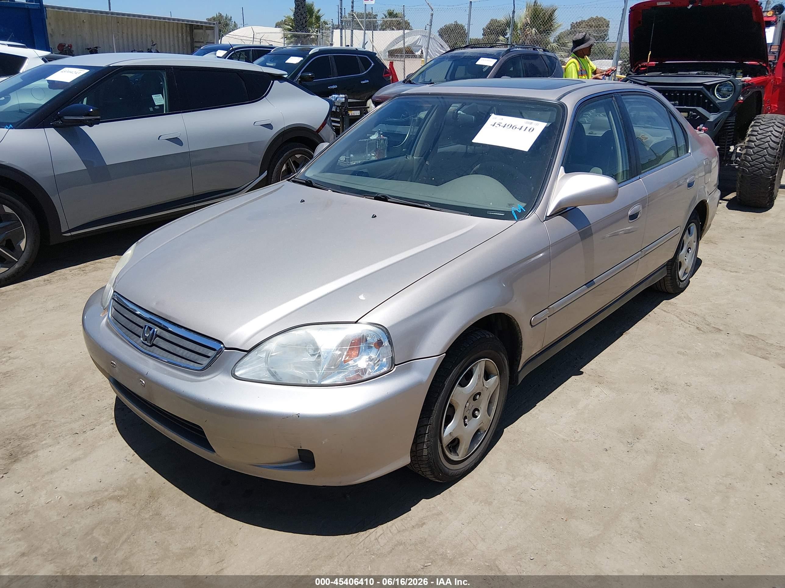 2000 Honda Civic Ex Champagne vin: 2HGEJ8543YH600792