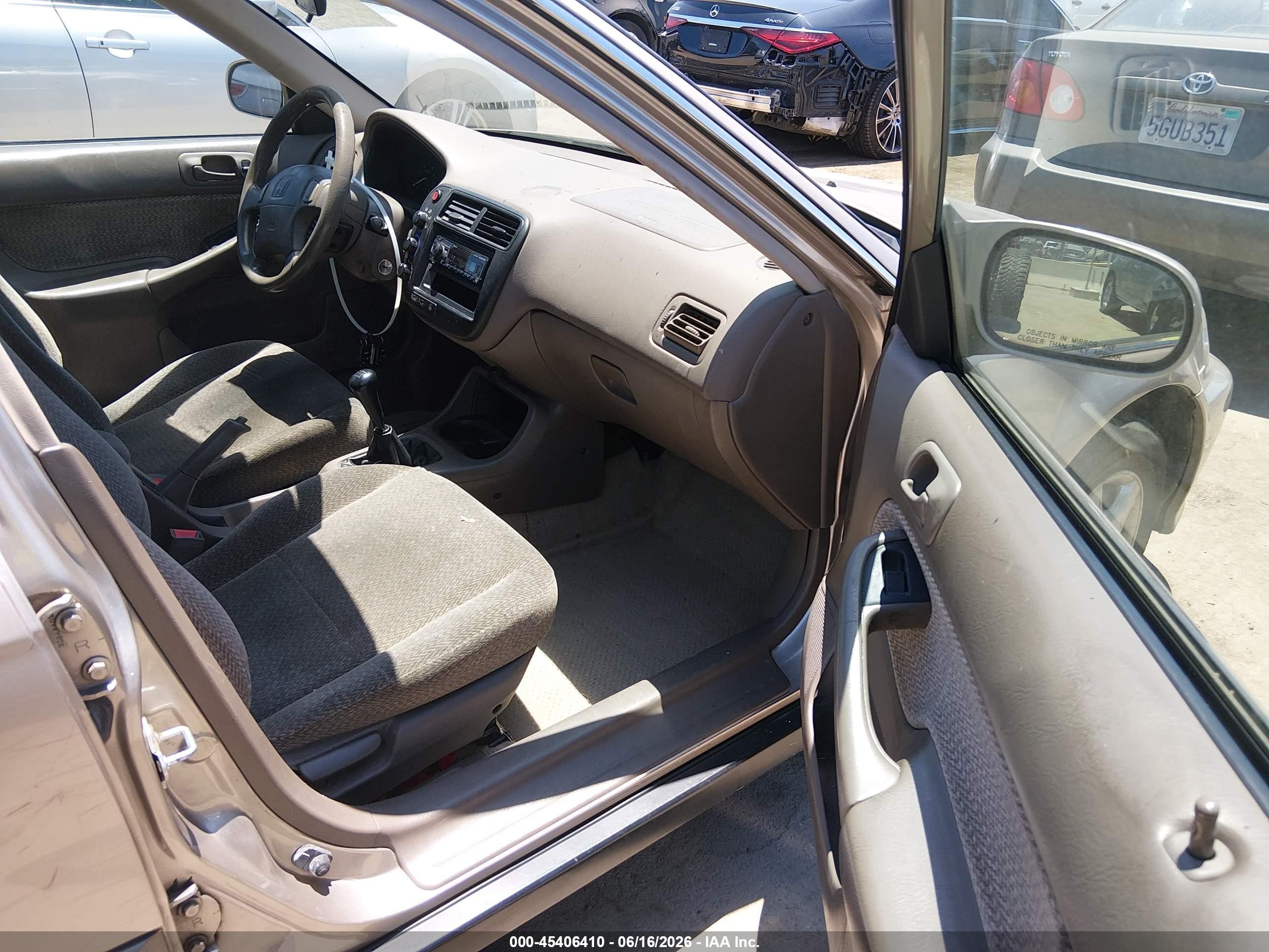 2000 Honda Civic Ex Champagne vin: 2HGEJ8543YH600792