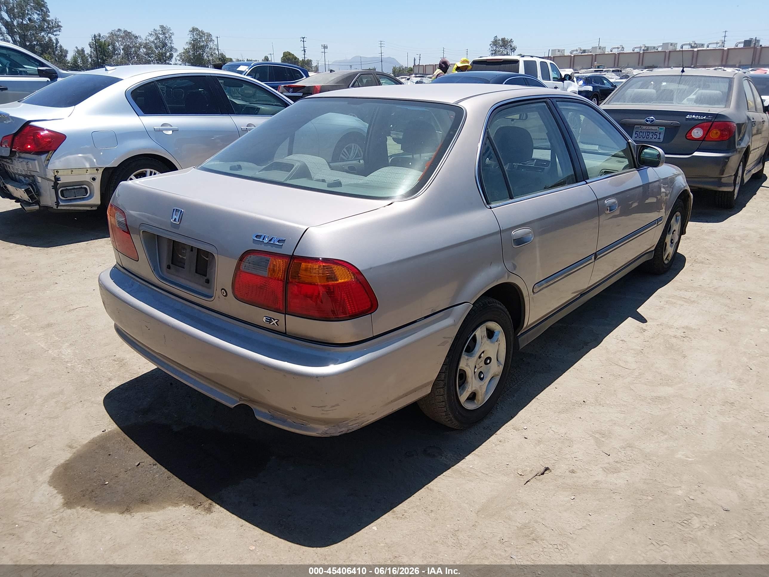 2000 Honda Civic Ex Champagne vin: 2HGEJ8543YH600792