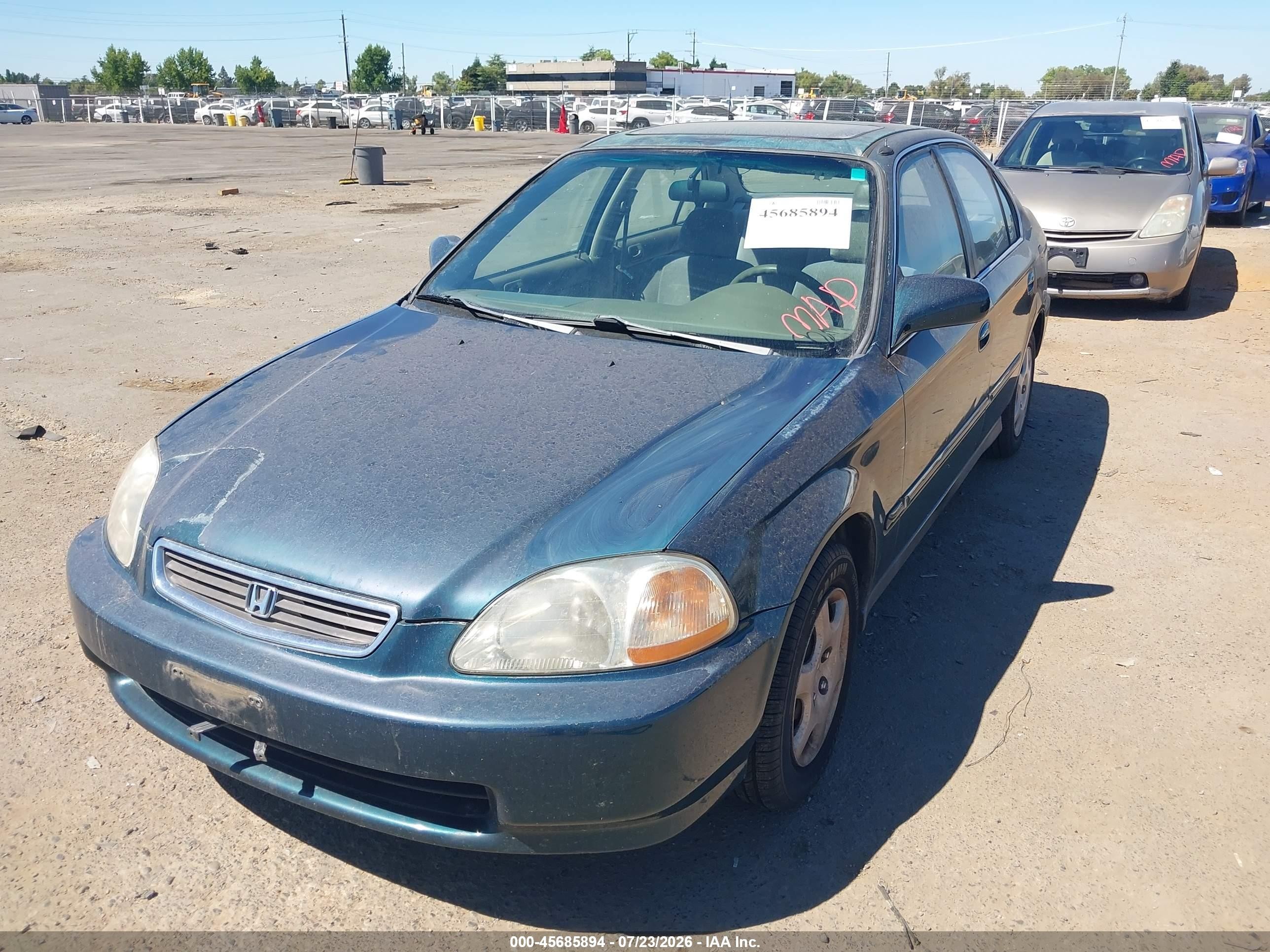 1998 Honda Civic Ex Green vin: 2HGEJ8545WH553522