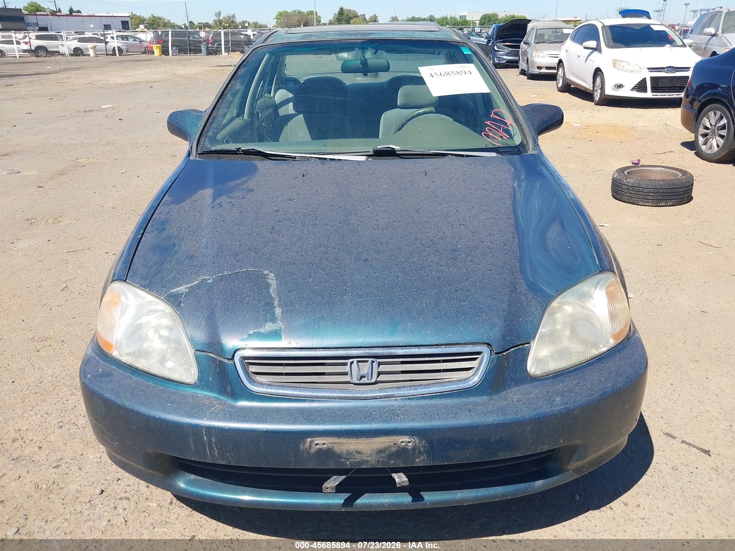 1998 Honda Civic Ex Green vin: 2HGEJ8545WH553522