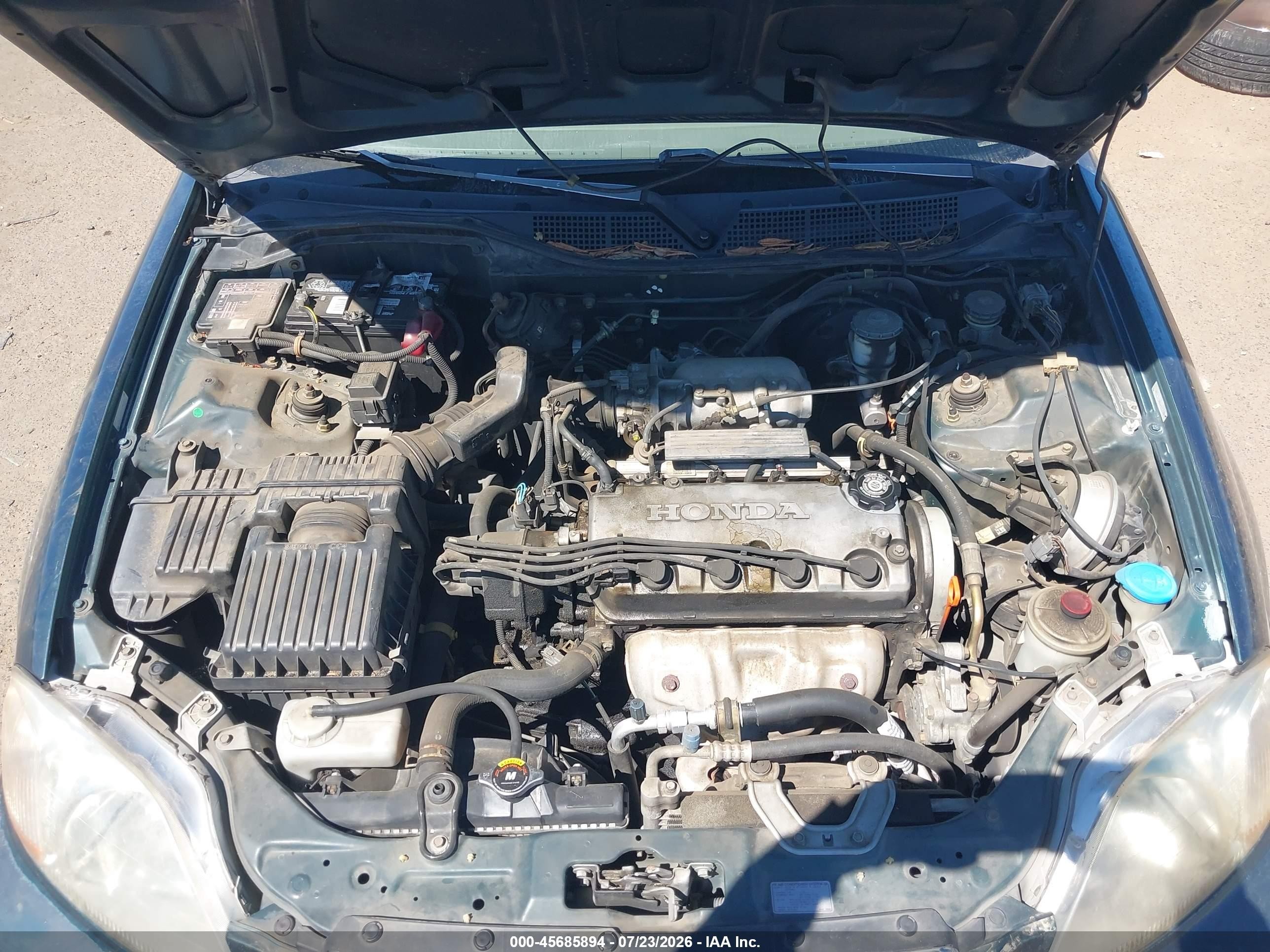 1998 Honda Civic Ex Green vin: 2HGEJ8545WH553522