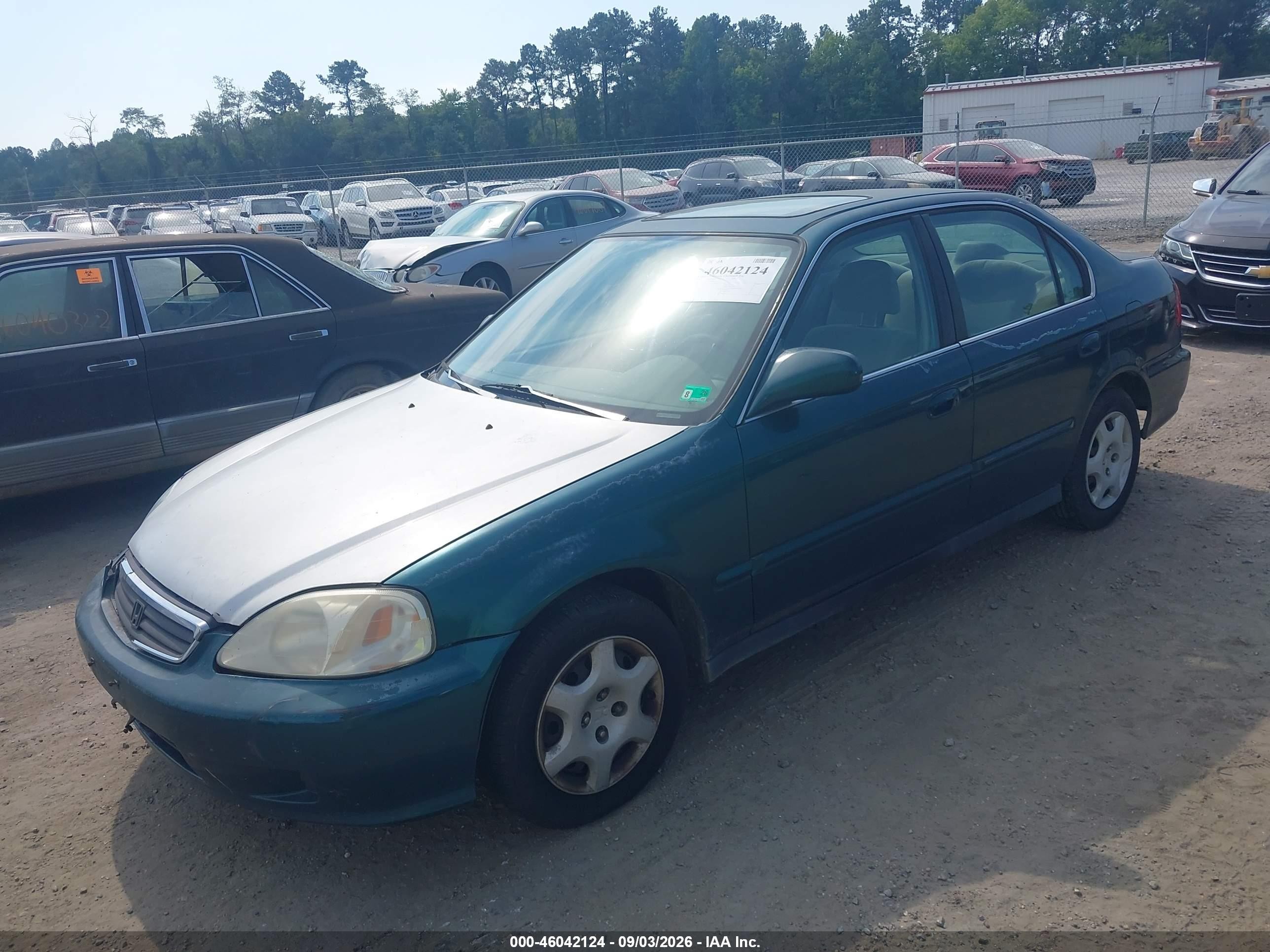1999 Honda Civic Ex Green vin: 2HGEJ8549XH500890