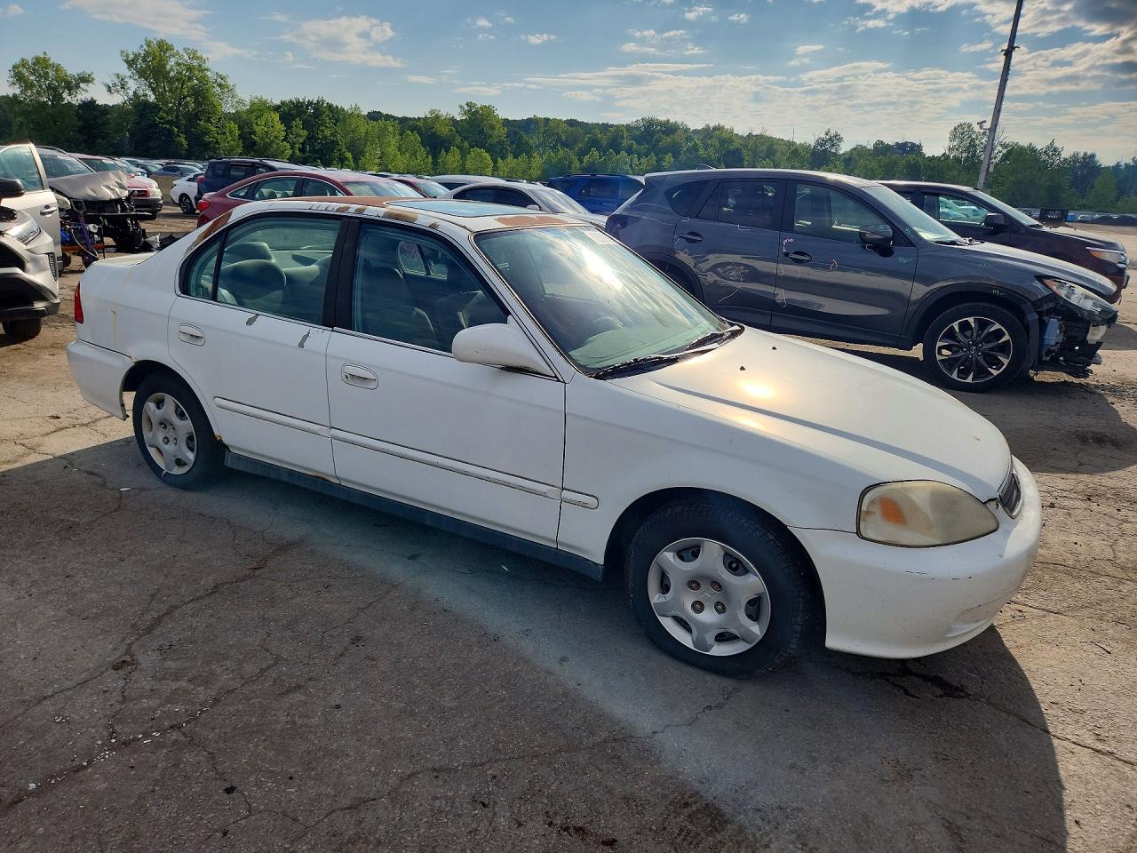 1999 Honda Civic Ex White vin: 2HGEJ8640XH552195