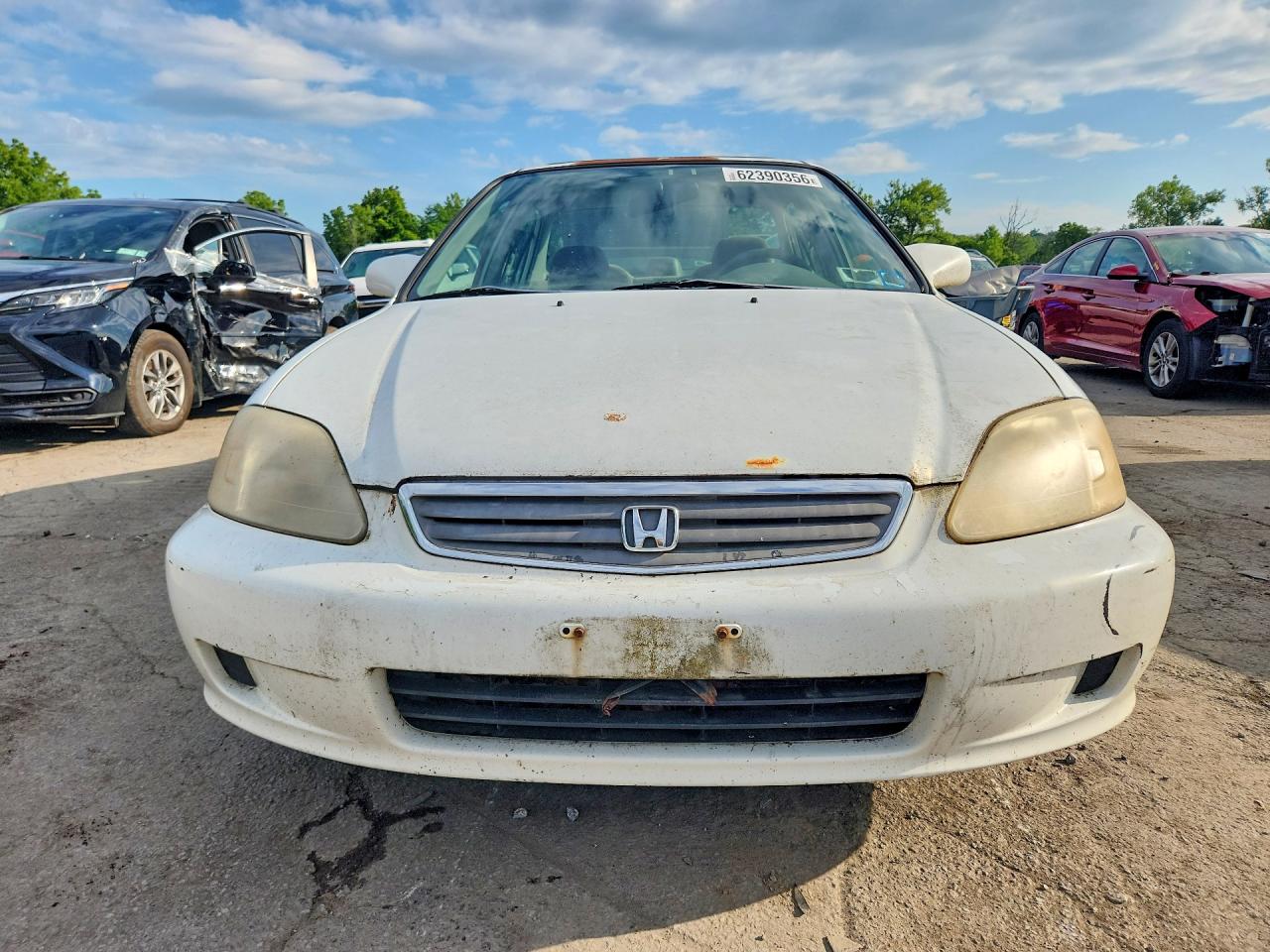 1999 Honda Civic Ex White vin: 2HGEJ8640XH552195