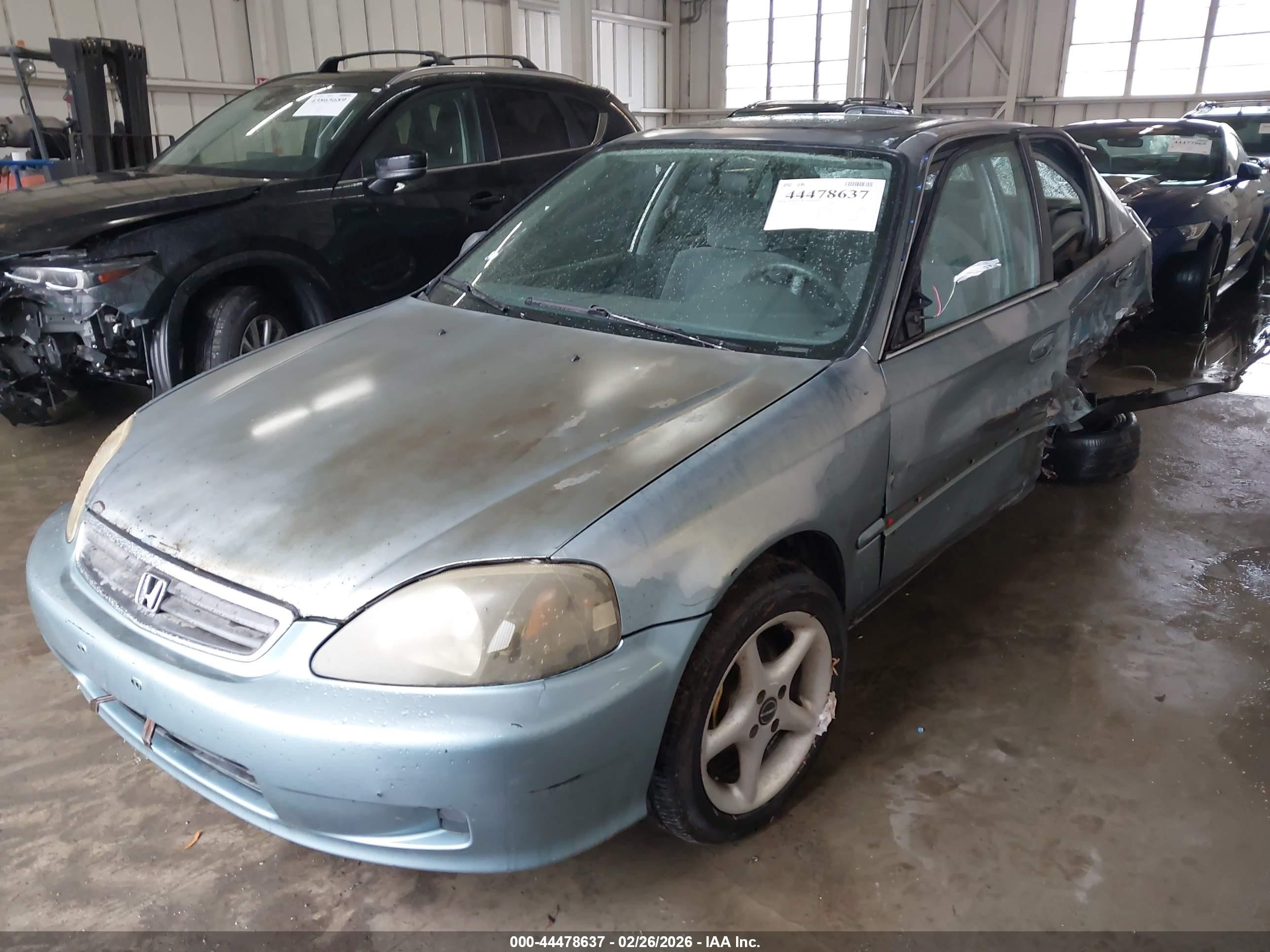 1999 Honda Civic Ex Light Blue vin: 2HGEJ8645XH570921