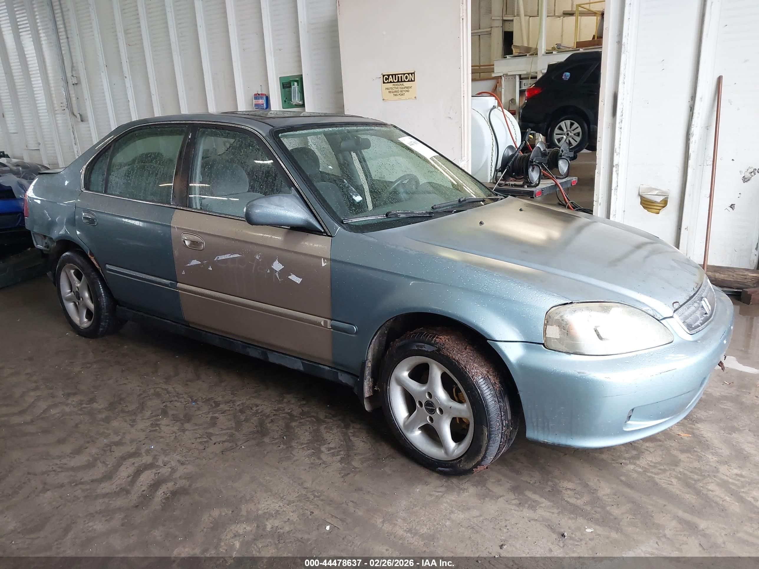 1999 Honda Civic Ex Light Blue vin: 2HGEJ8645XH570921