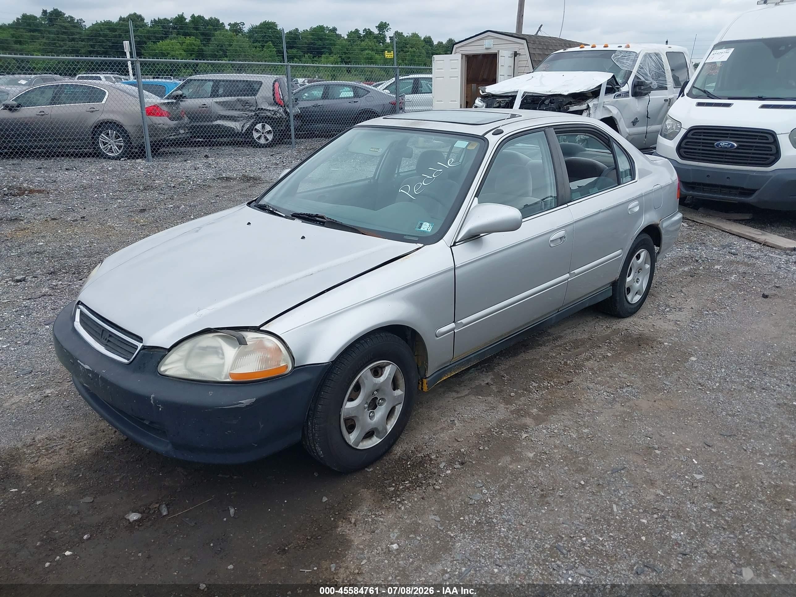1998 Honda Civic Ex Silver vin: 2HGEJ8647WH558218