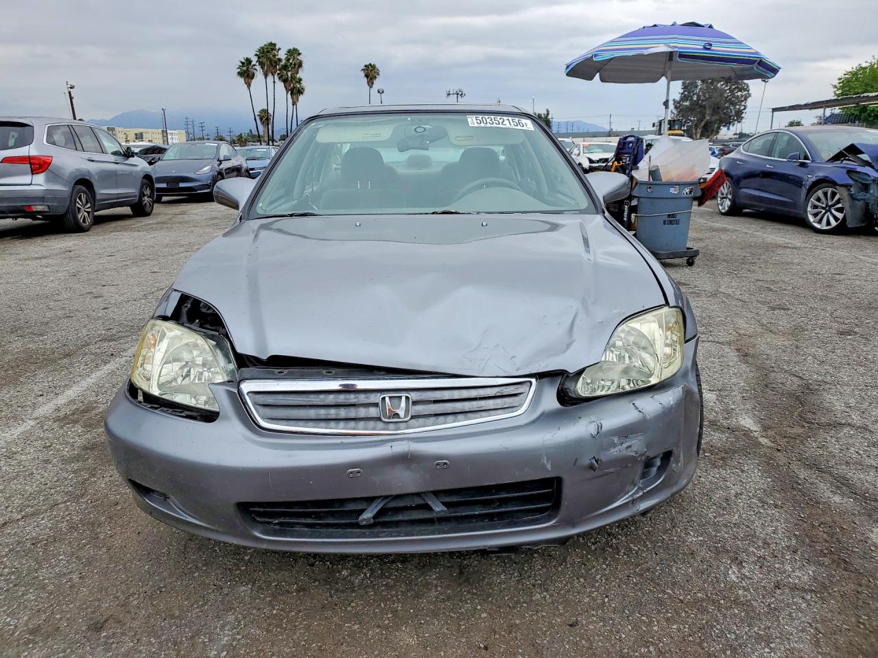 2000 Honda Civic Ex Серый vin: 2HGEJ8647YH546458