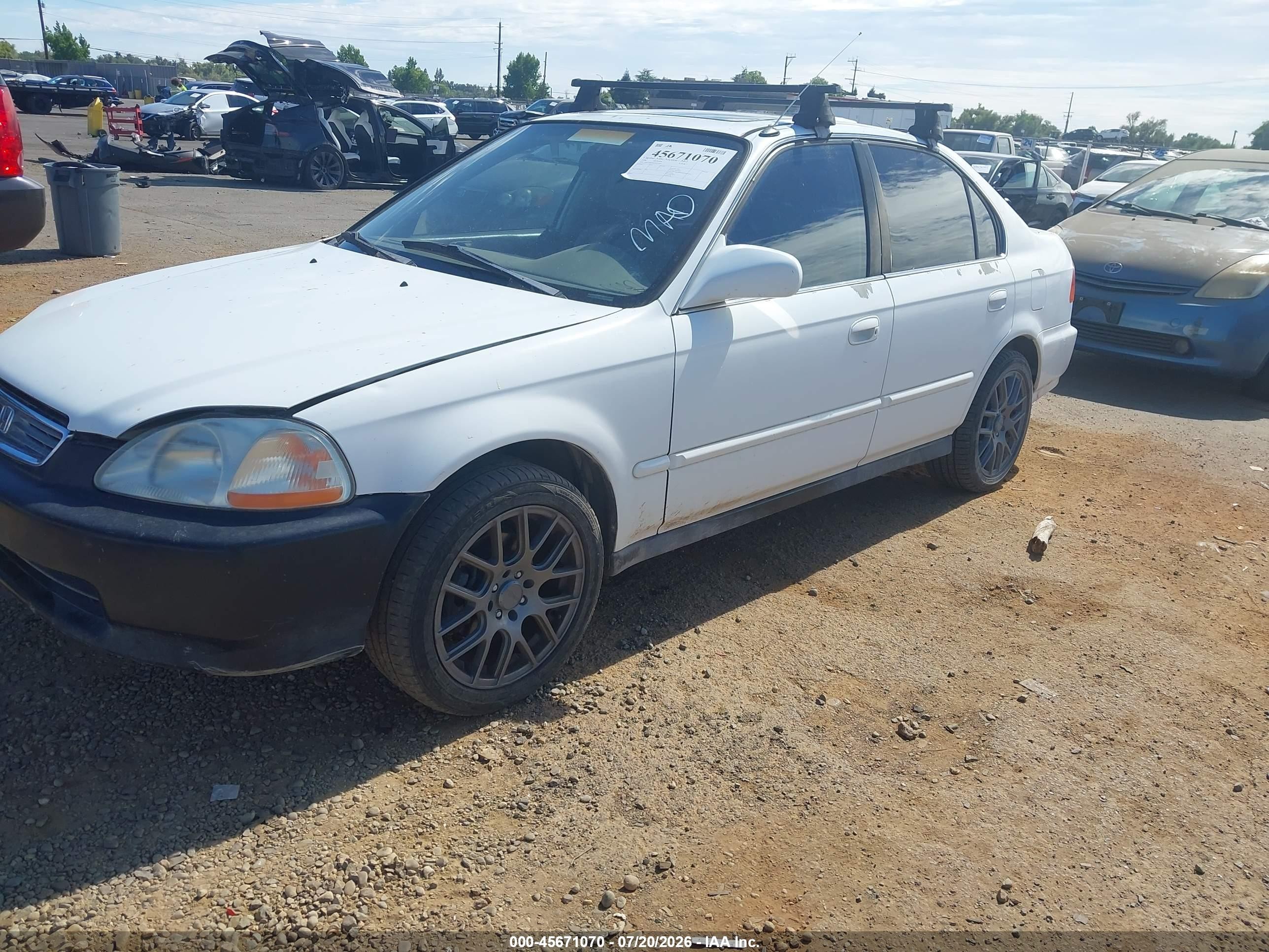 1998 Honda Civic Ex White vin: 2HGEJ8648WH527429