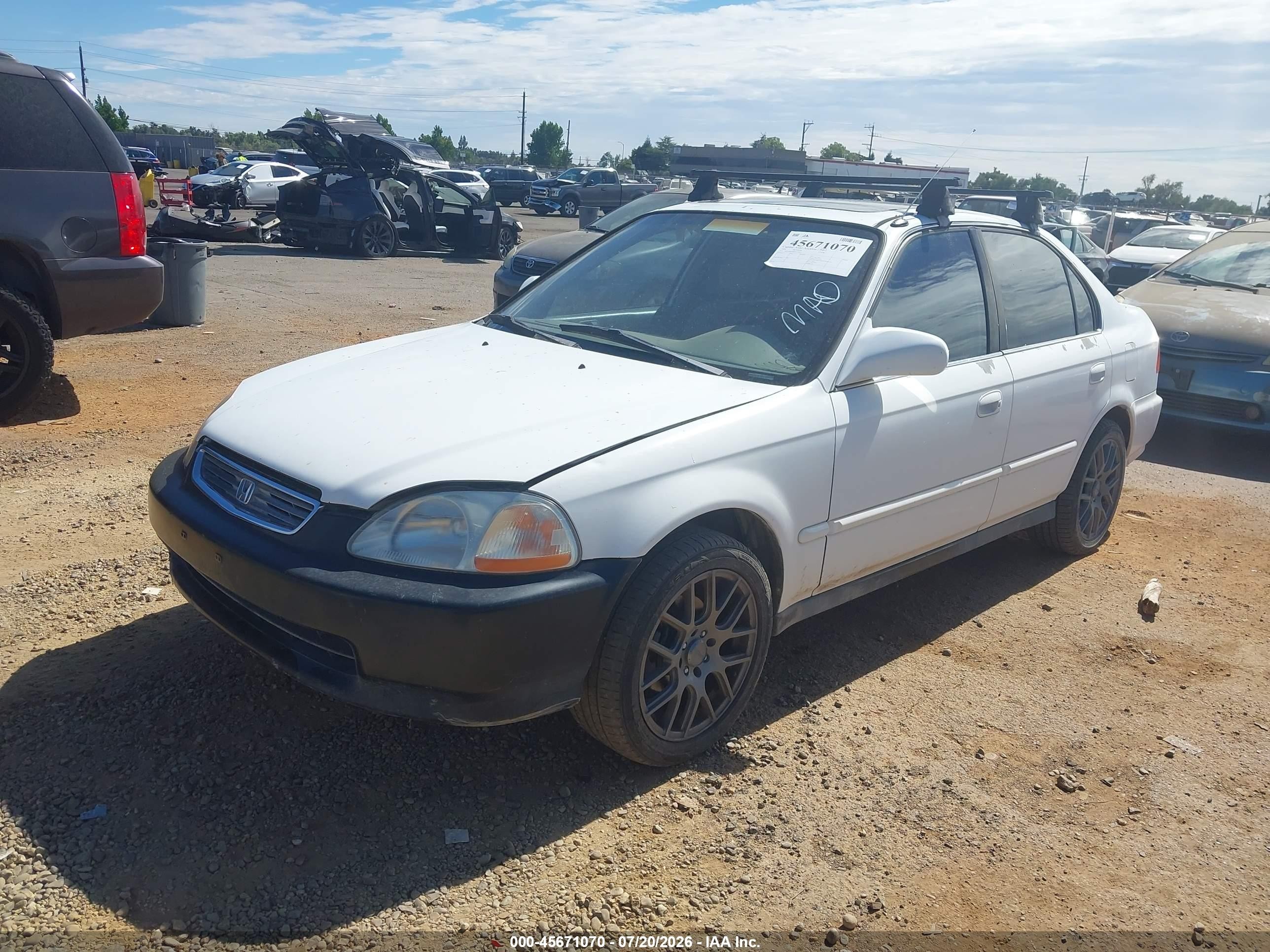 1998 Honda Civic Ex White vin: 2HGEJ8648WH527429