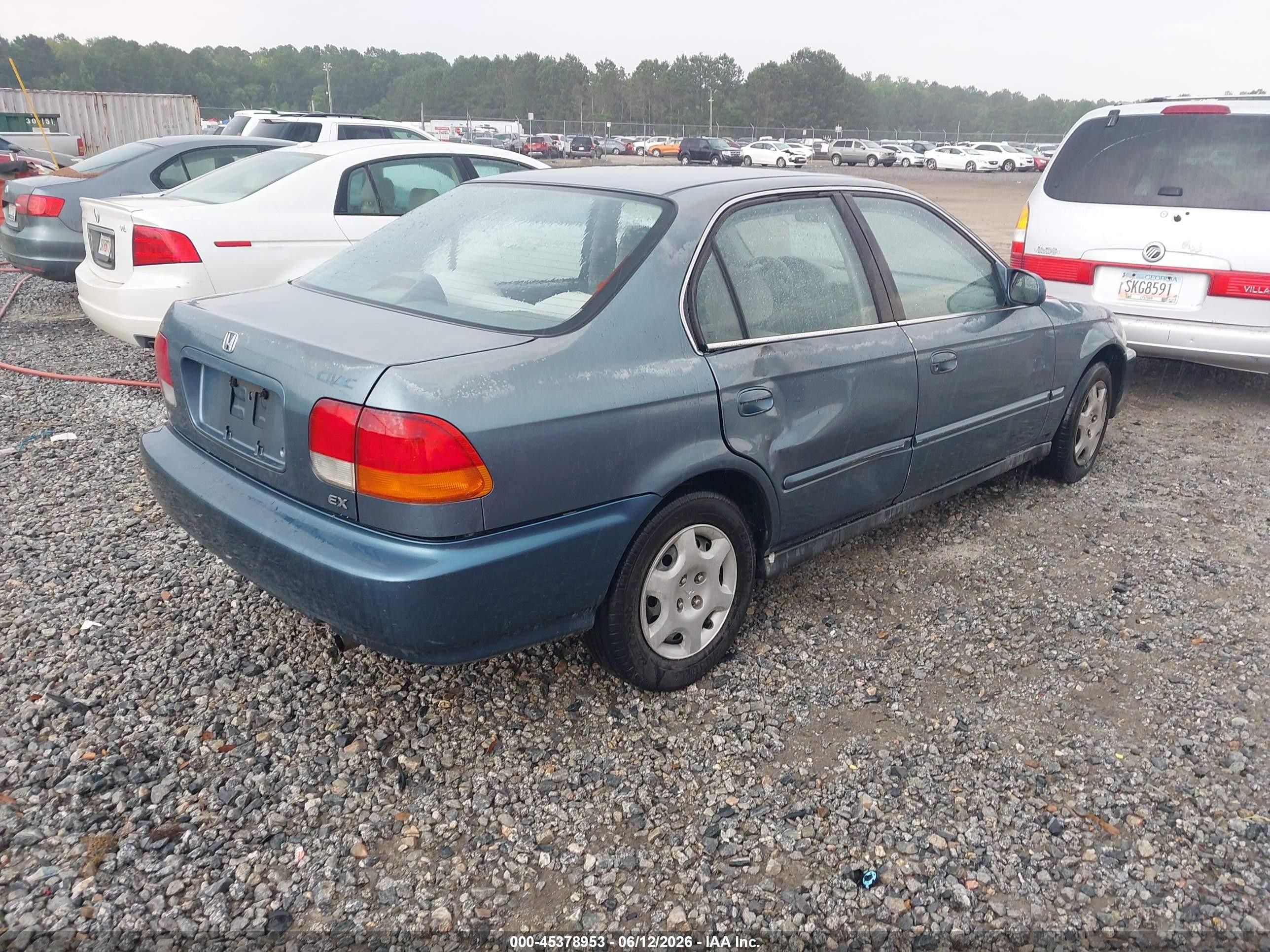 1998 Honda Civic Ex Бирюзовый vin: 2HGEJ8648WH619043