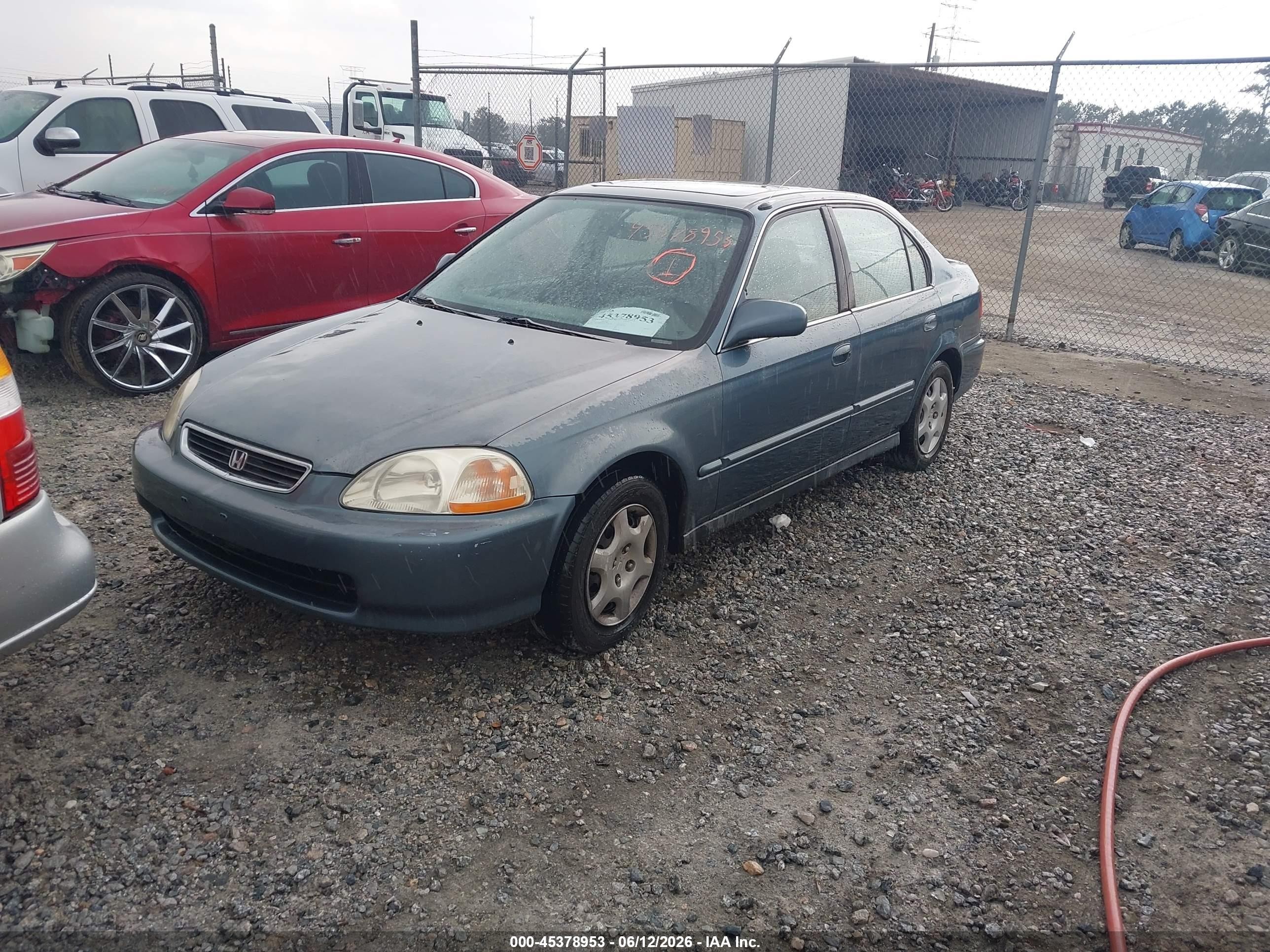 1998 Honda Civic Ex Бирюзовый vin: 2HGEJ8648WH619043