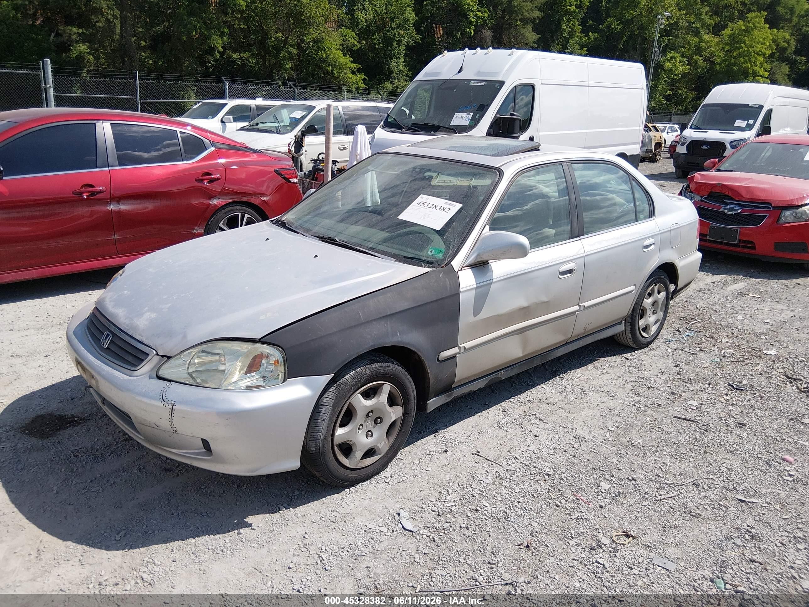 1999 Honda Civic Ex Silver vin: 2HGEJ8648XH587261