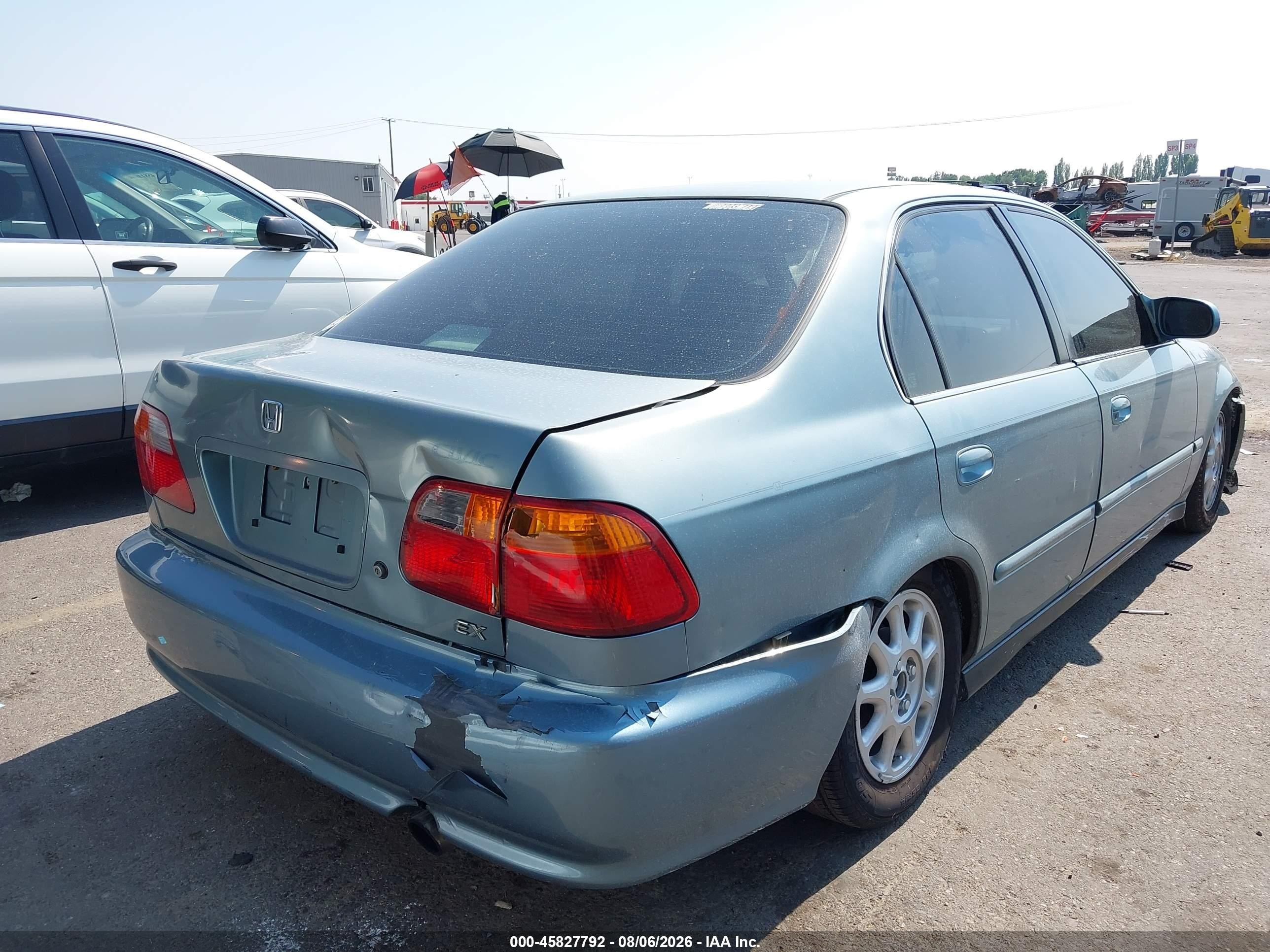 2000 Honda Civic Ex Light Blue vin: 2HGEJ864XYH535454