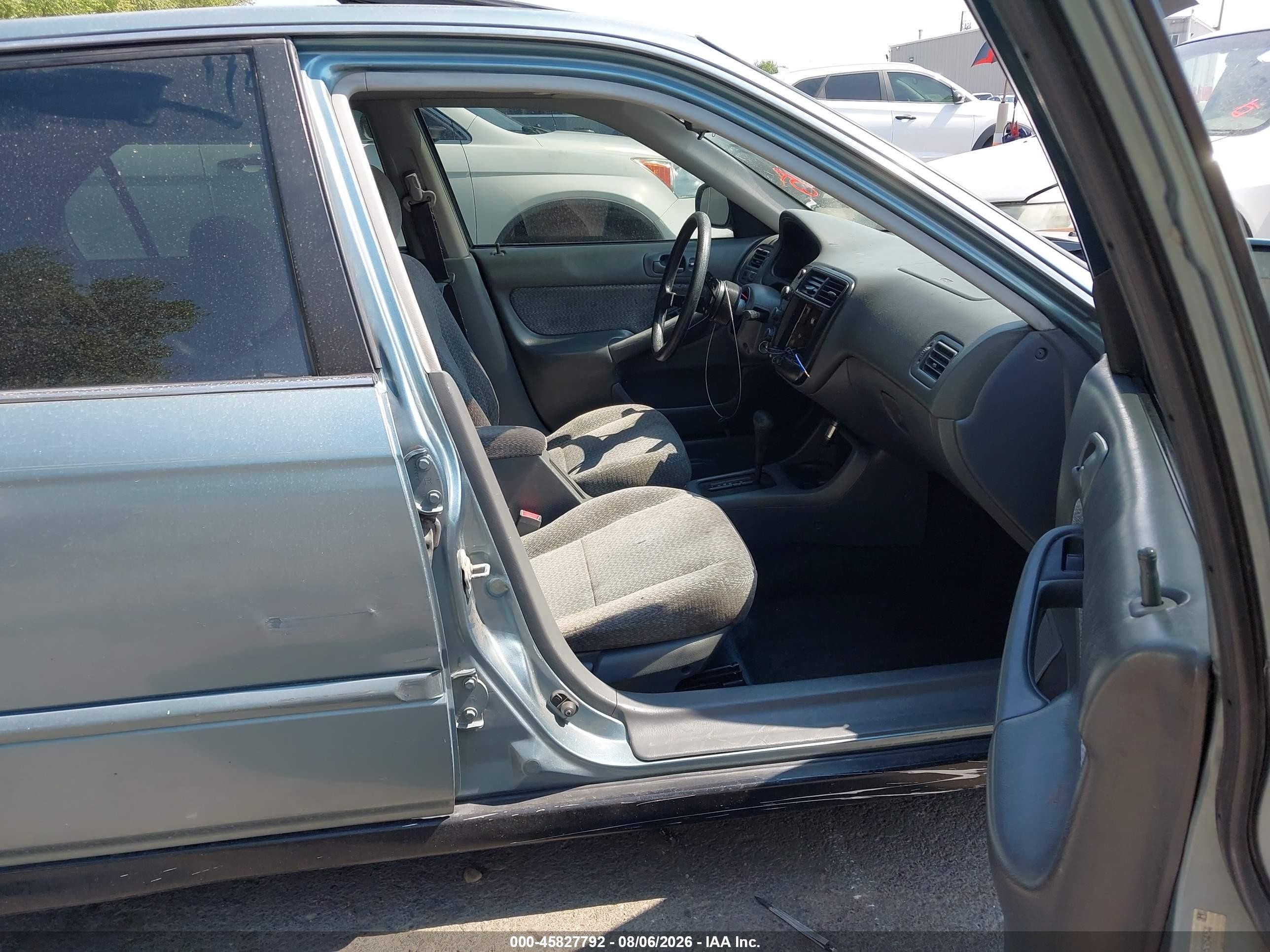 2000 Honda Civic Ex Light Blue vin: 2HGEJ864XYH535454